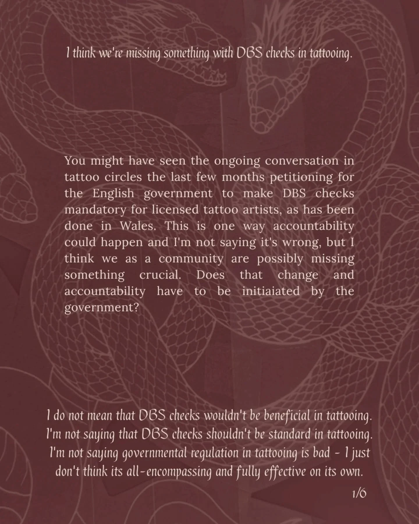 Just a small town artist with some big industry thoughts:') Everyone be nice ! 

I'm not saying this is faultless, I'm sure there are things I don't know on this topic- and I welcome more info! But I'm glad the DBS check conversation started, I'm gla