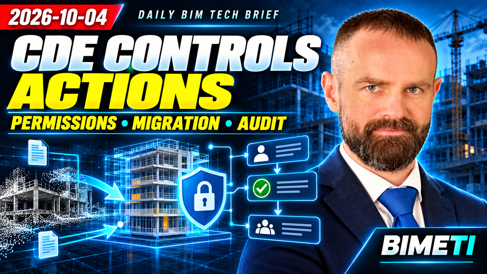Original BIMETI Daily BIM Tech Brief thumbnail for 4 October 2026: The CDE now controls actions, not just files.