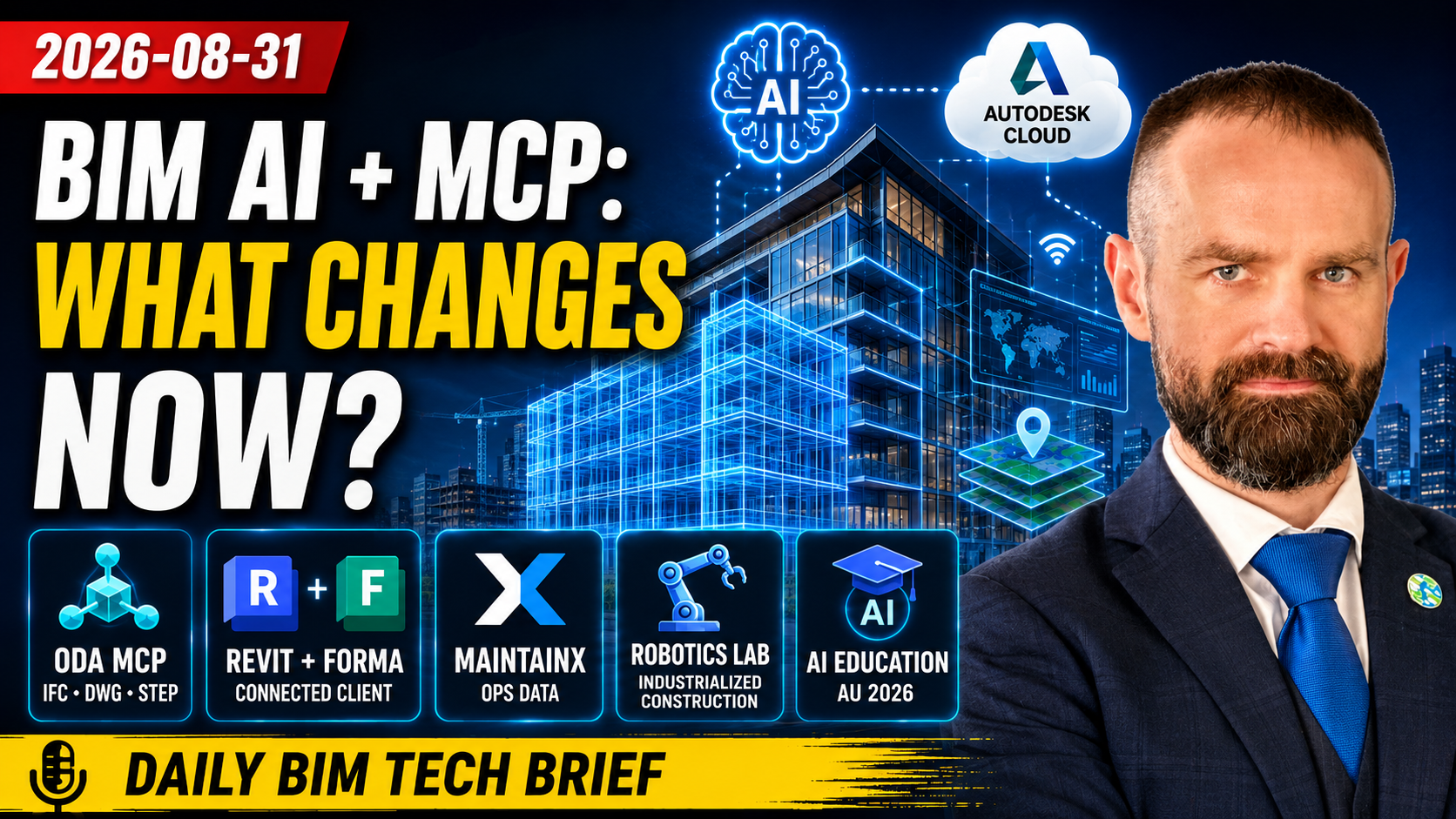 Original BIMETI news thumbnail dated 31 August 2026: neutral MCP layer for BIM.