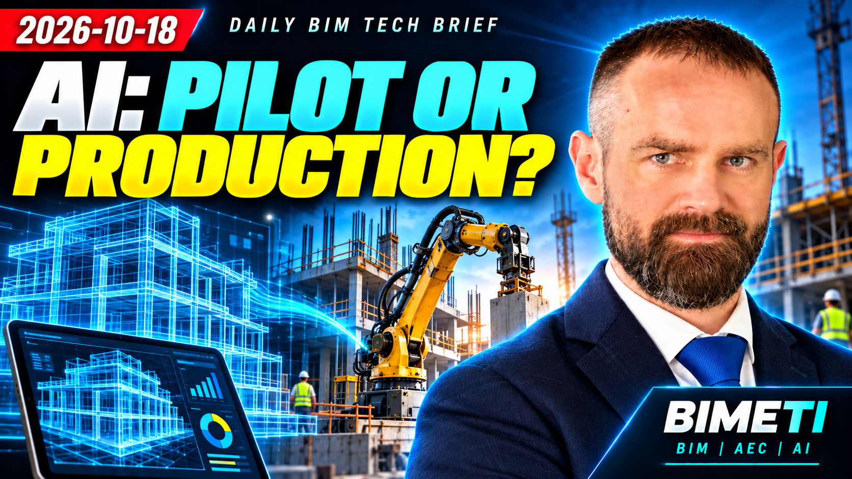 Original BIMETI Daily BIM Tech Brief thumbnail for 18 October 2026: AEC AI, from pilot to production.