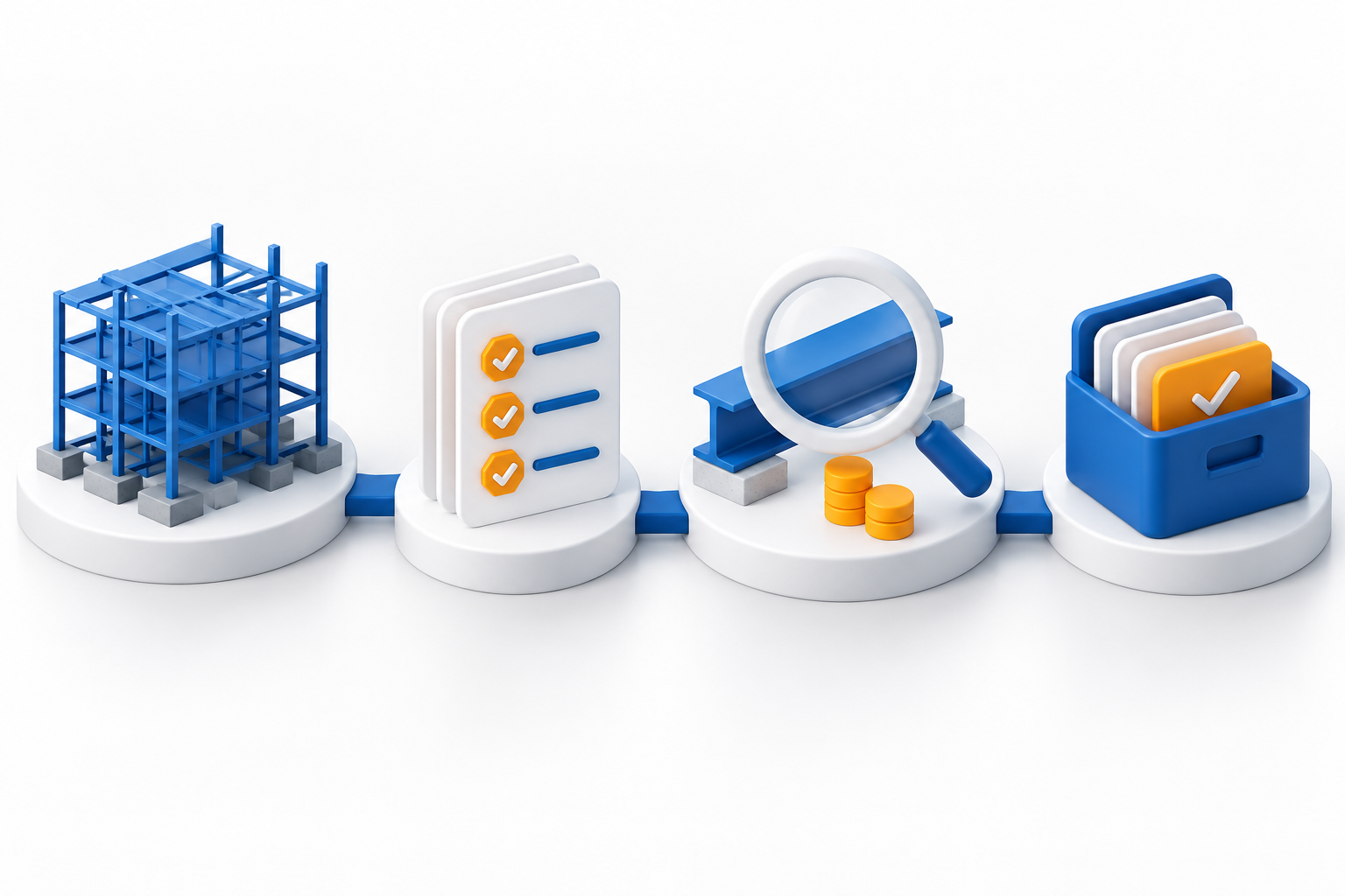 Original 10 October 2026 clay-style conceptual illustration: Solibri Superrun: repeatable QA has an execution cost. Not a product screenshot or verified project model.