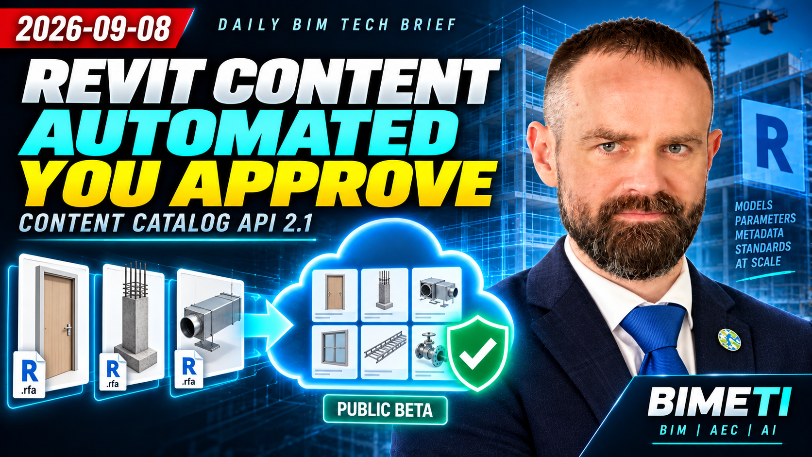 Original BIMETI Daily BIM Tech Brief thumbnail dated 8 September 2026.