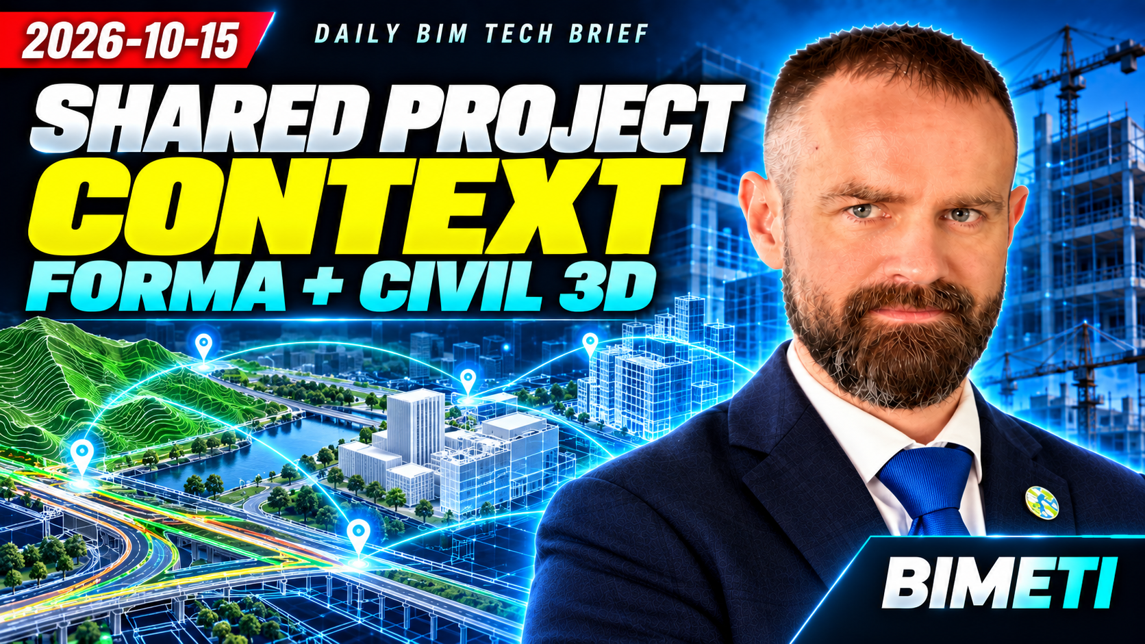Original BIMETI Daily BIM Tech Brief thumbnail for 15 October 2026: Shared Project Context, Forma and Civil 3D.