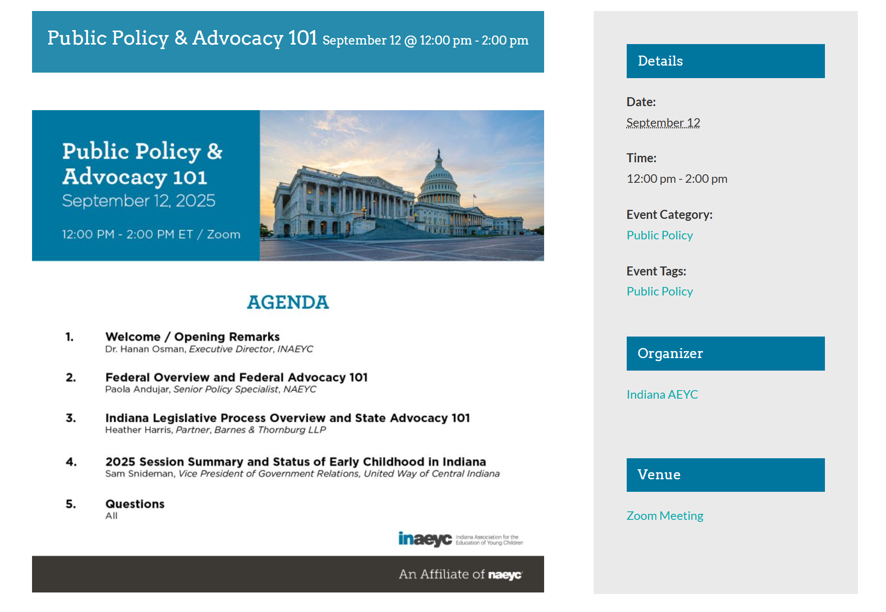 Public Policy & Advocacy 101 on ZOOM Meeting