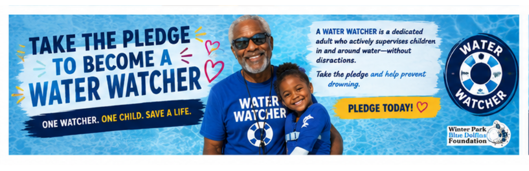 image shows a grandfather wearing a shirt that says water watcher