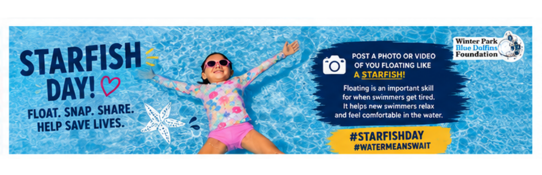 image shows a girl floating in the pool