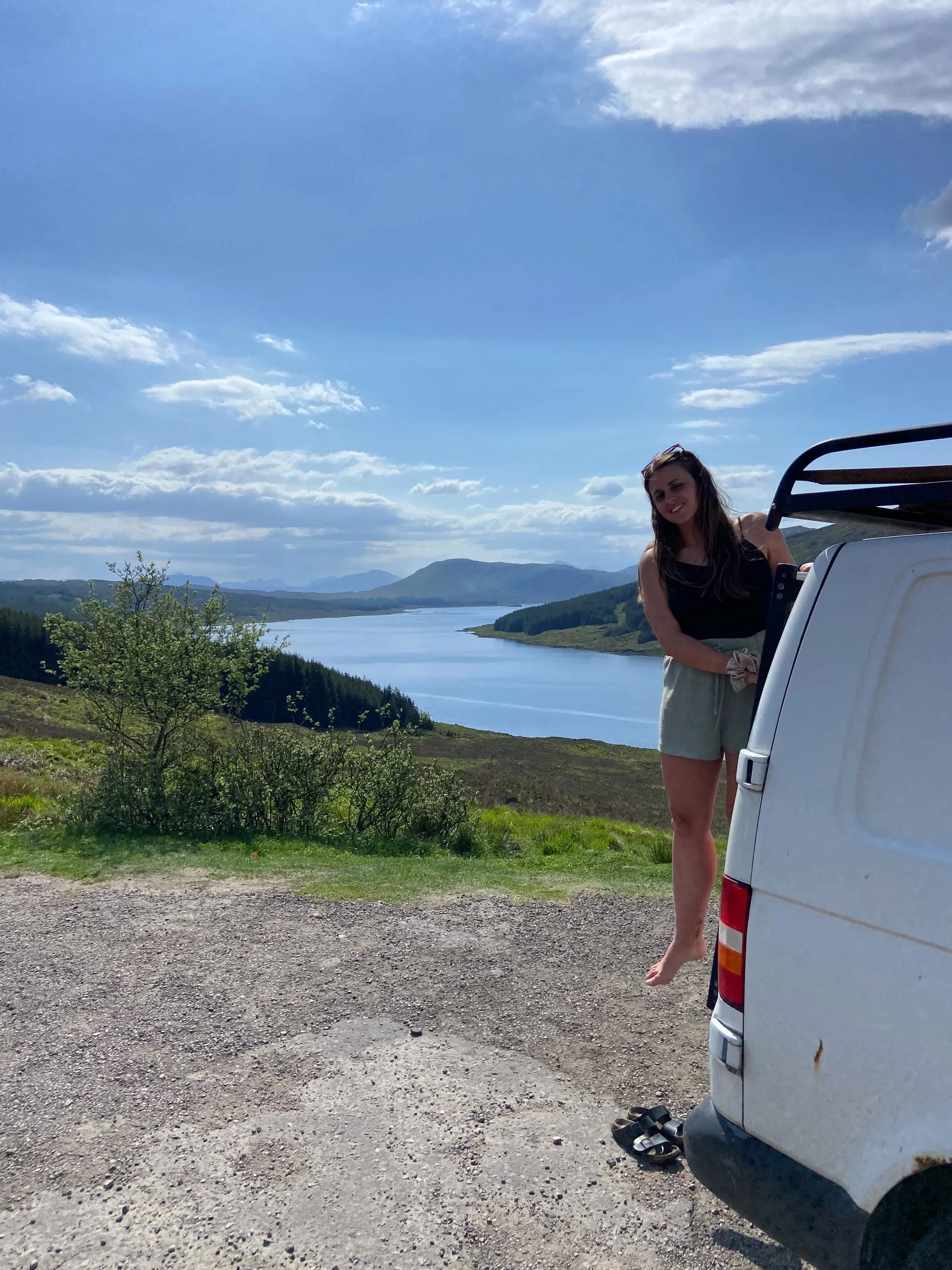 Postcards from The Highlands 🏴󠁧󠁢󠁳󠁣󠁴󠁿 

Forever continuing my journey of rewilding 

Nothing but sea, lochs, sky, clouds, fresh air and open roads 🚐 

The vast openness clearing the mind and soothing the nervous system ✨

#highlands #vantravel