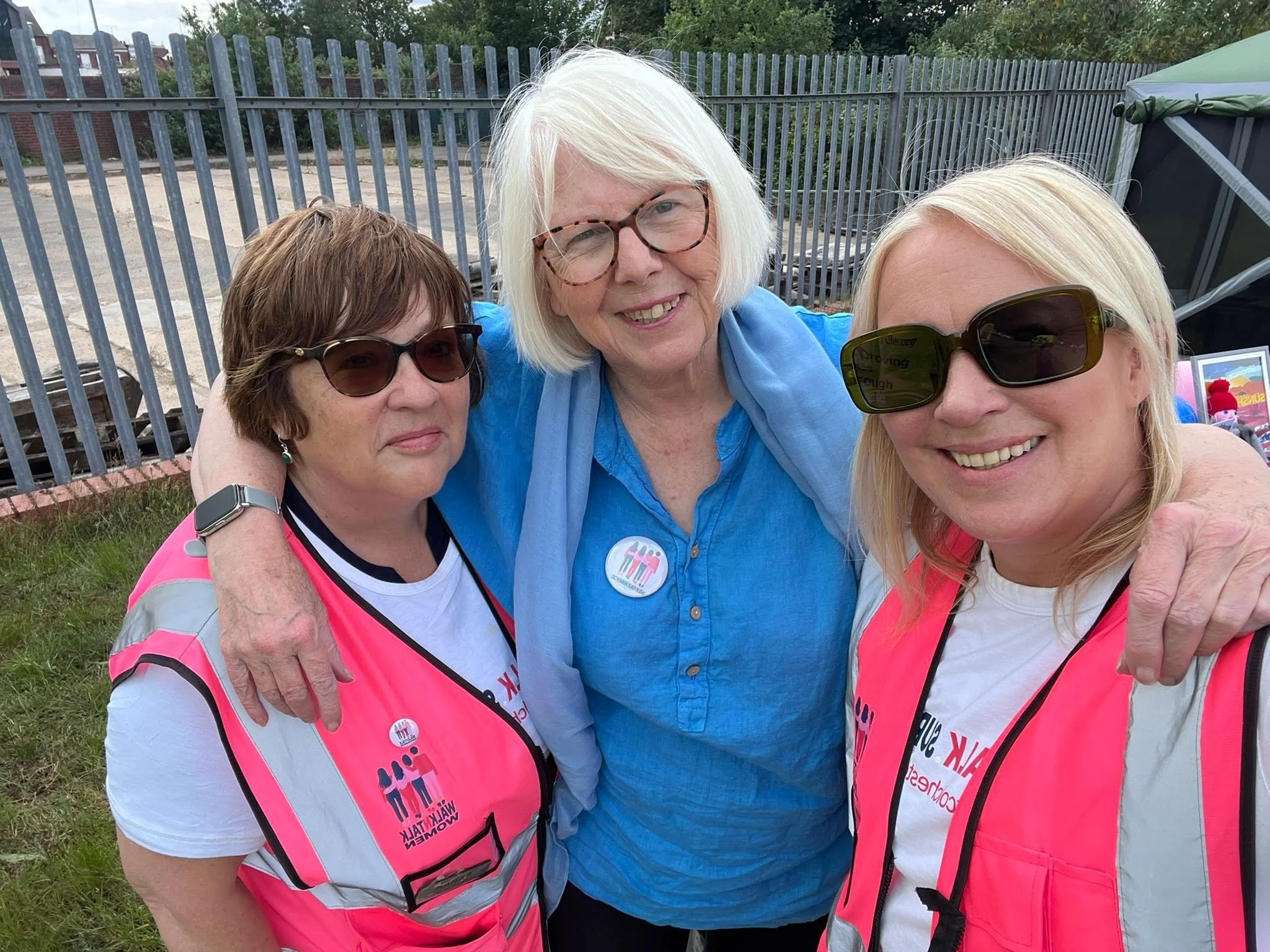 Sarah (walk leader) and Elaine (WalkNTalk member) pictured with Rebecca (WalkNTalk Founder)