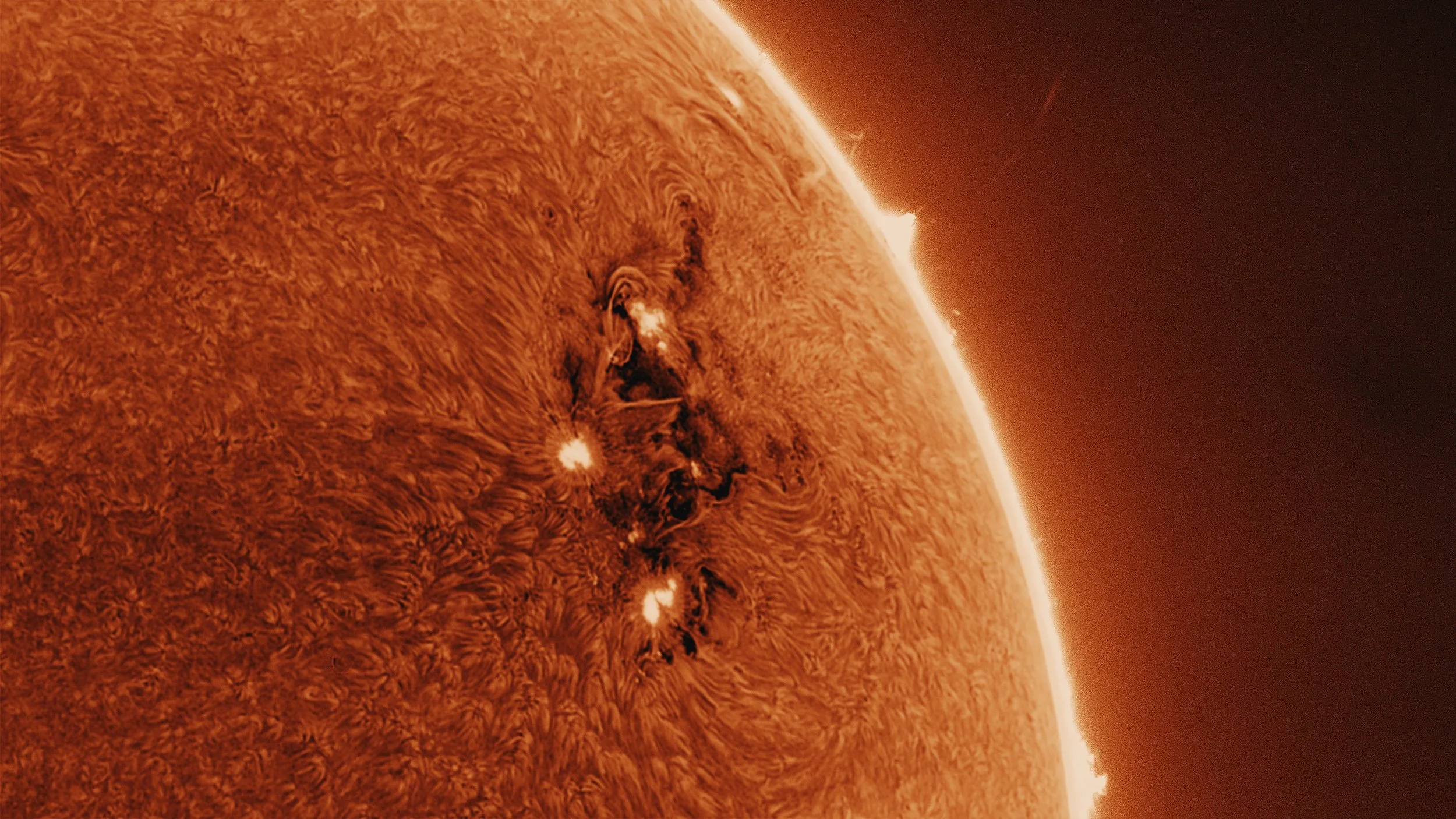 A close-up of the sun in Hydrogen Alpha