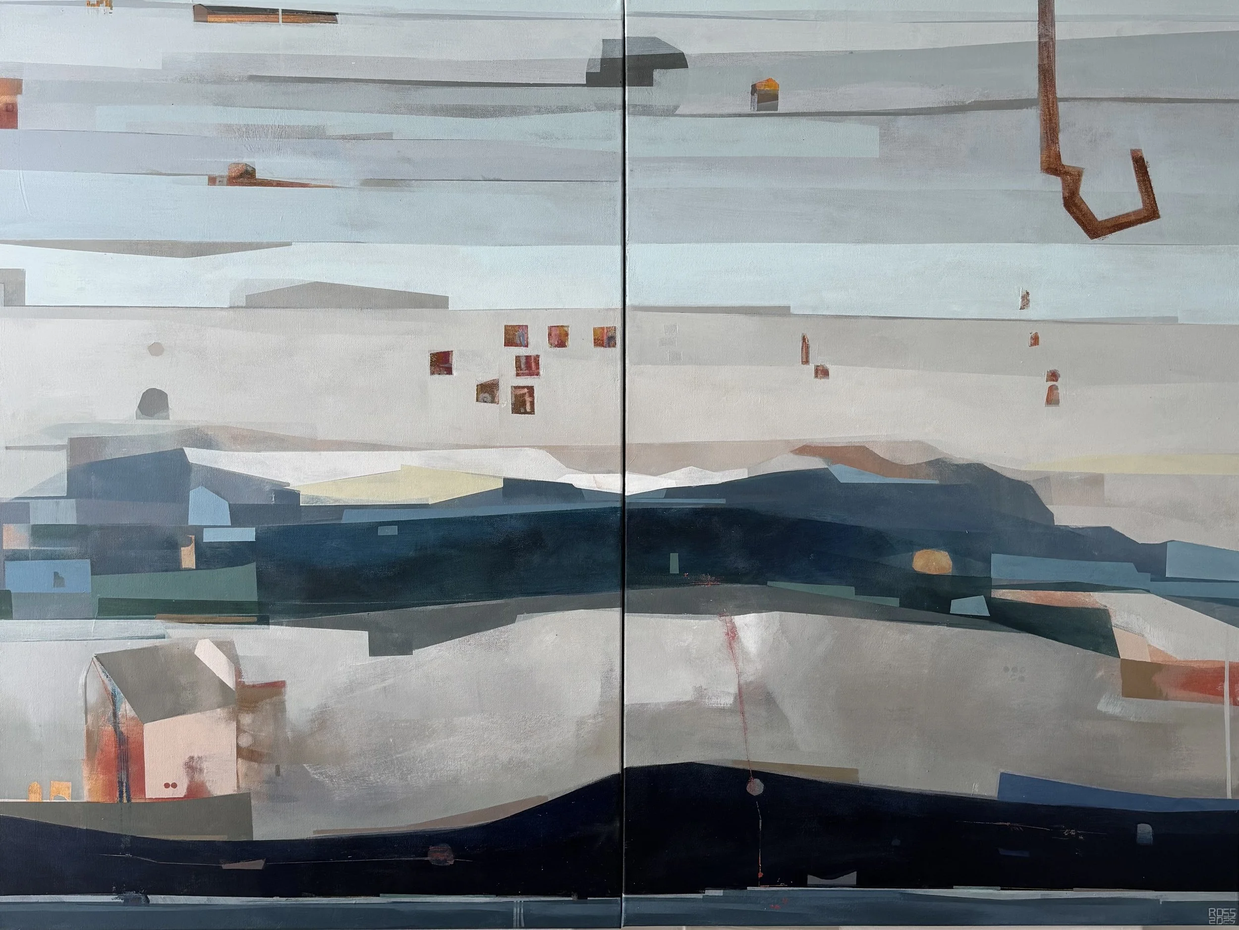 I Know I Am There Somewhere
48x36 - Diptych [Mixed Media On Canvas]
2025
