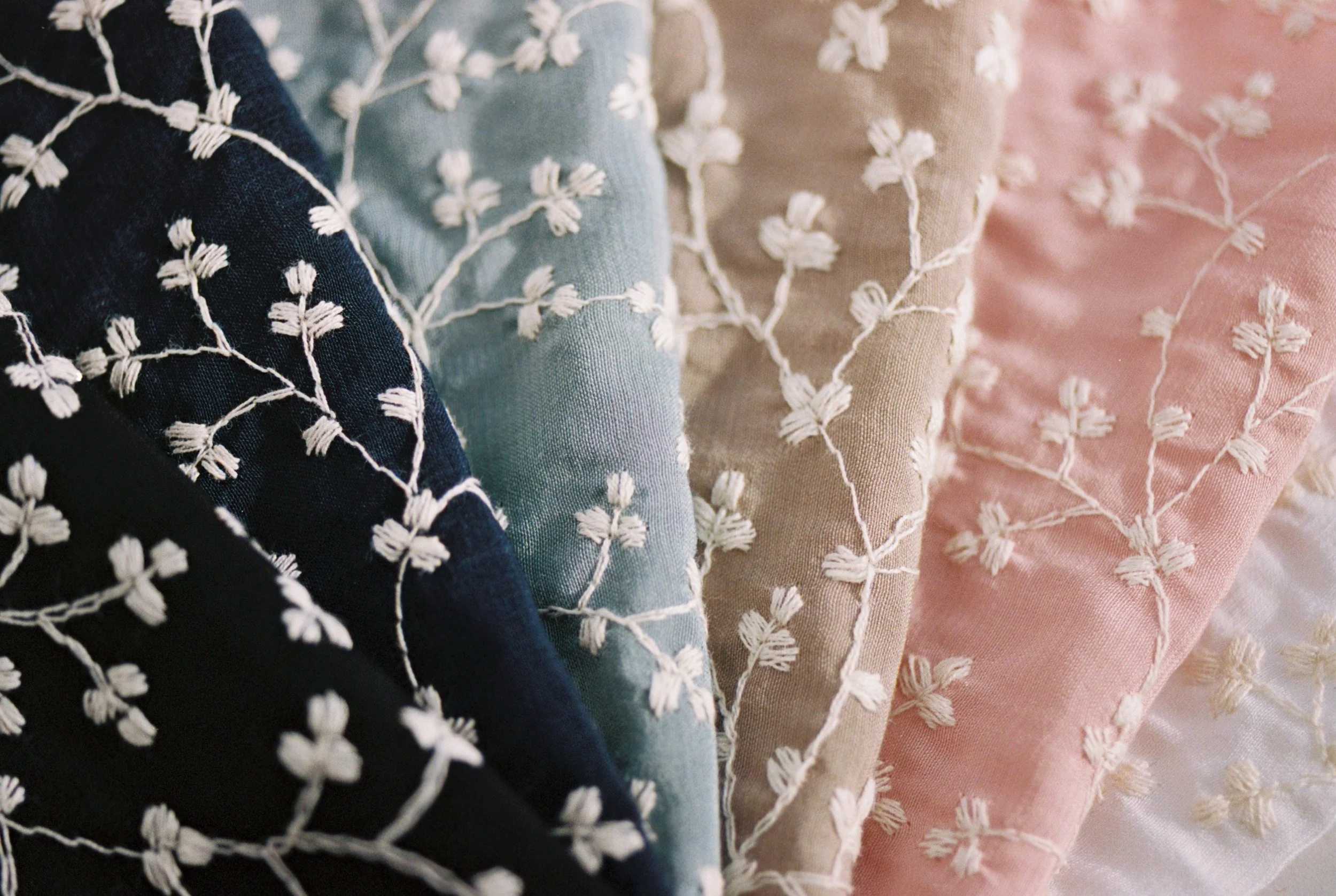 All fabrics 55% viscose, 45% polyester