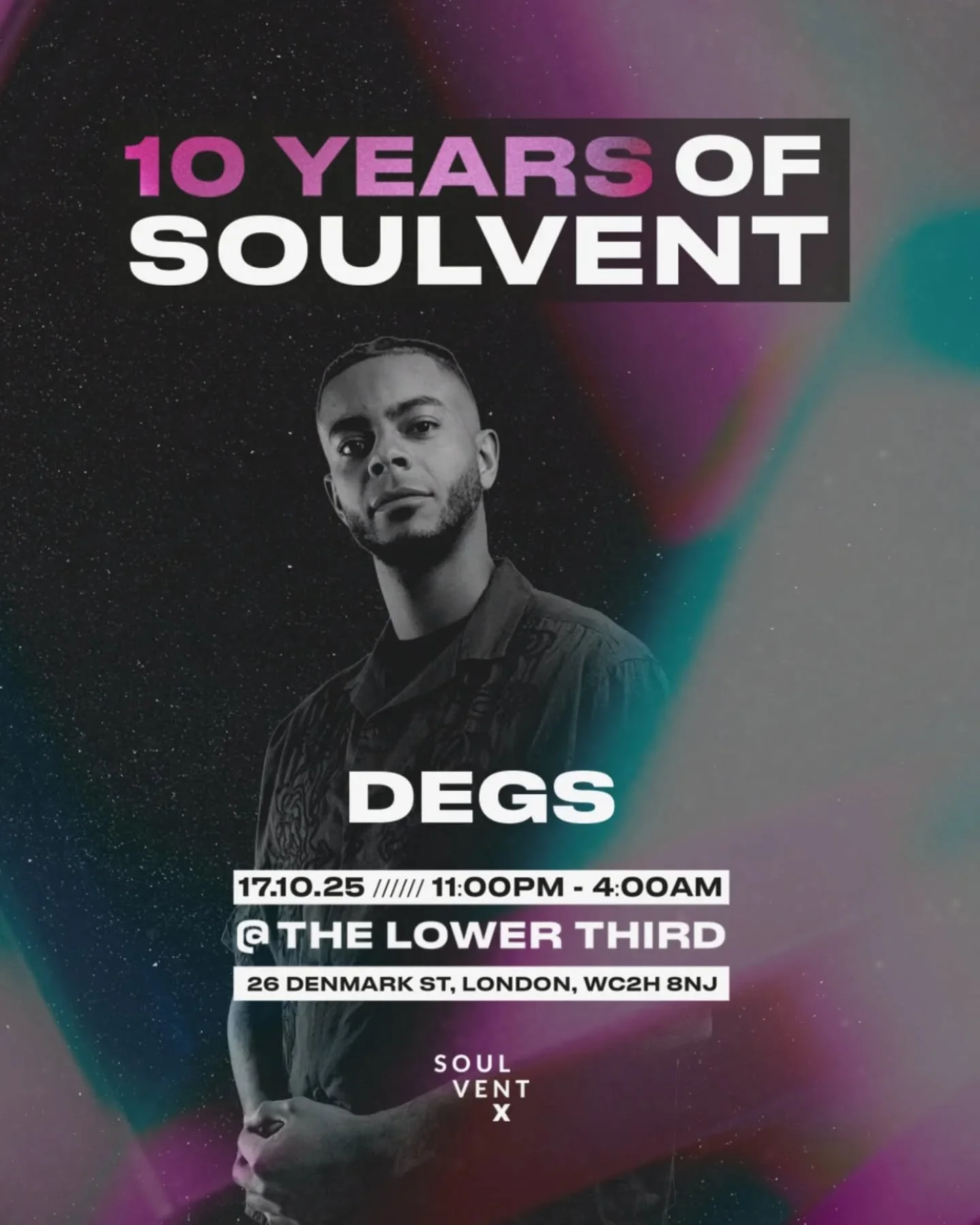 @degsmusic joins us at The Lower Third for our 10 Years celebration! 🖤

Music runs through his veins - an accomplished pianist, guitarist and singer with a golden voice and razor-sharp flow. From jump-up sets across Europe to soulful songwriting and