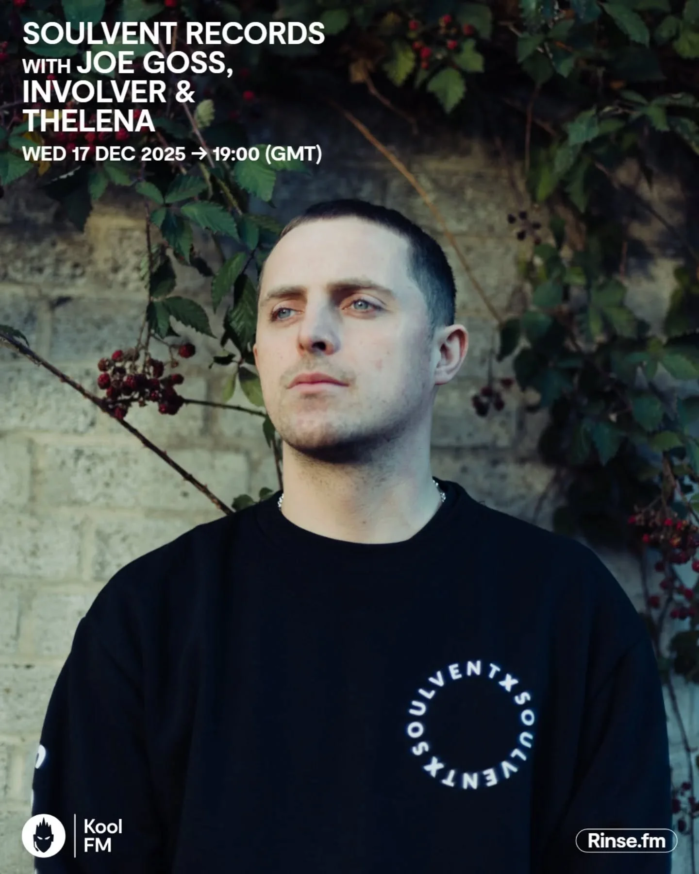 Tune in! @koolfmofficial 🔊 @joegosssvr back in the booth for the last Soulvent show of the year, joined by @dj_thelena and @itsinvolver 🤖

Involver dropped a brand new Soulvent release last week, and TheLena has a new one landing this Friday 👀
Loc