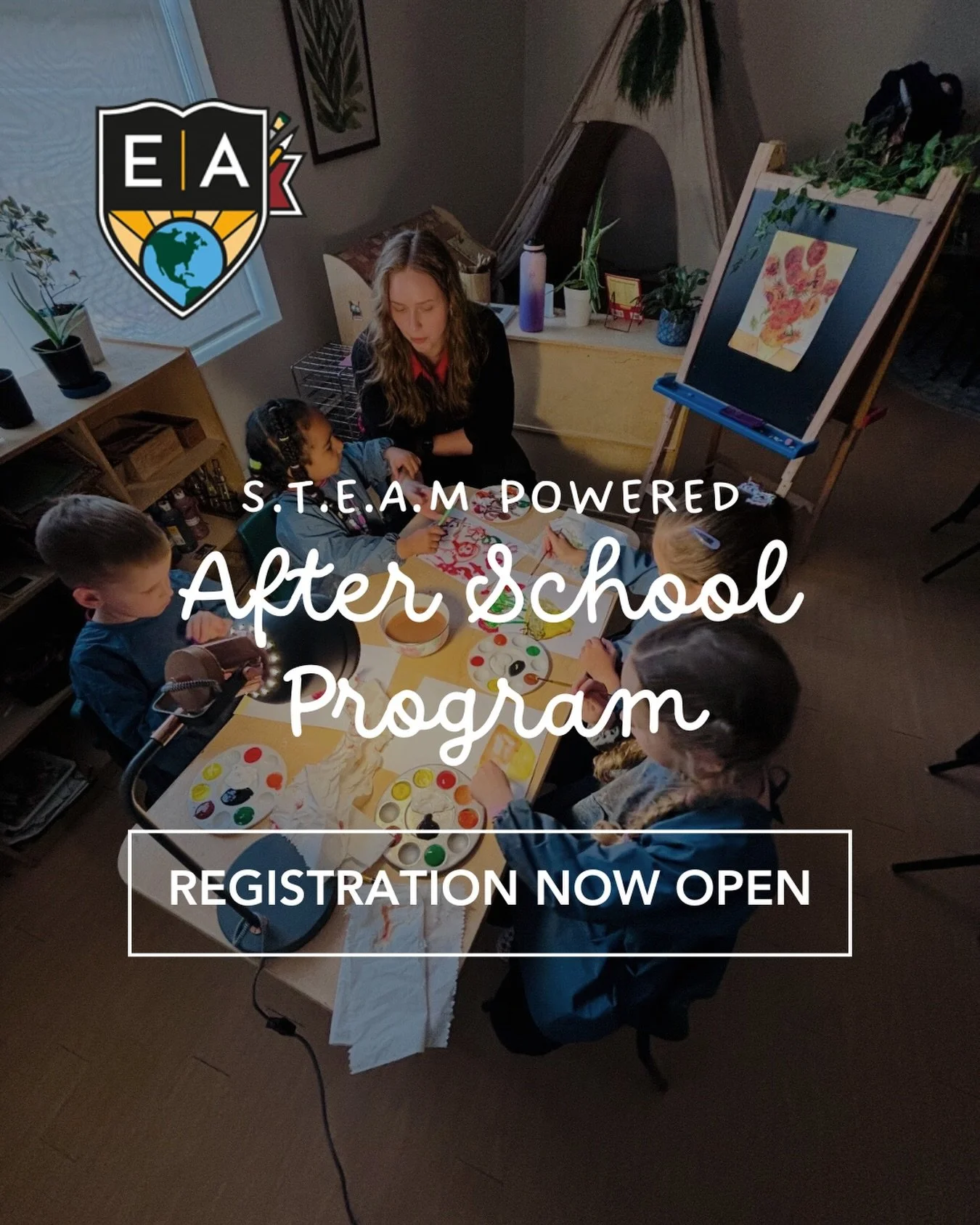 📣REGISTRATION NOW OPEN!
2026 - 2027 SCHOOL YEAR🍎✏️ 

Our S.T.E.A.M. Powered After School Program offers exciting activities in the areas of Science, Technology, Engineering, The Arts, and Mathematics!🧪🎨🧮 

+ outside recreation and exploration!☀️