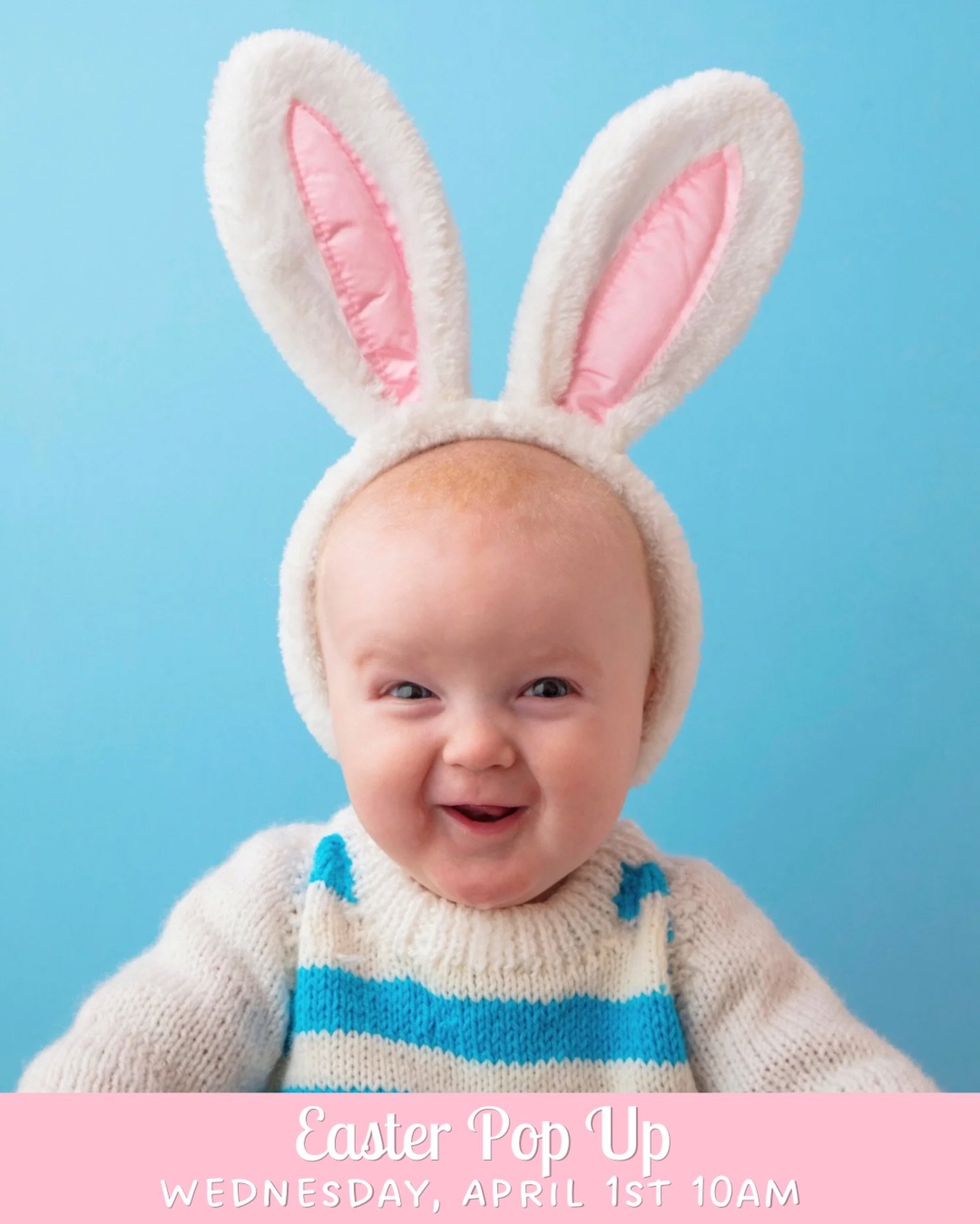 🌸 EASTER POP UP 🌸

Join our Easter Sensory Play Party!

🗓️Wed. April 1, 2026 
⏰10:00am
👧🏼Children ages 4 months - 18 months
$20

Bring your little ones to our delightful sensory adventure this Easter! This class will engage babies&rsquo; senses 