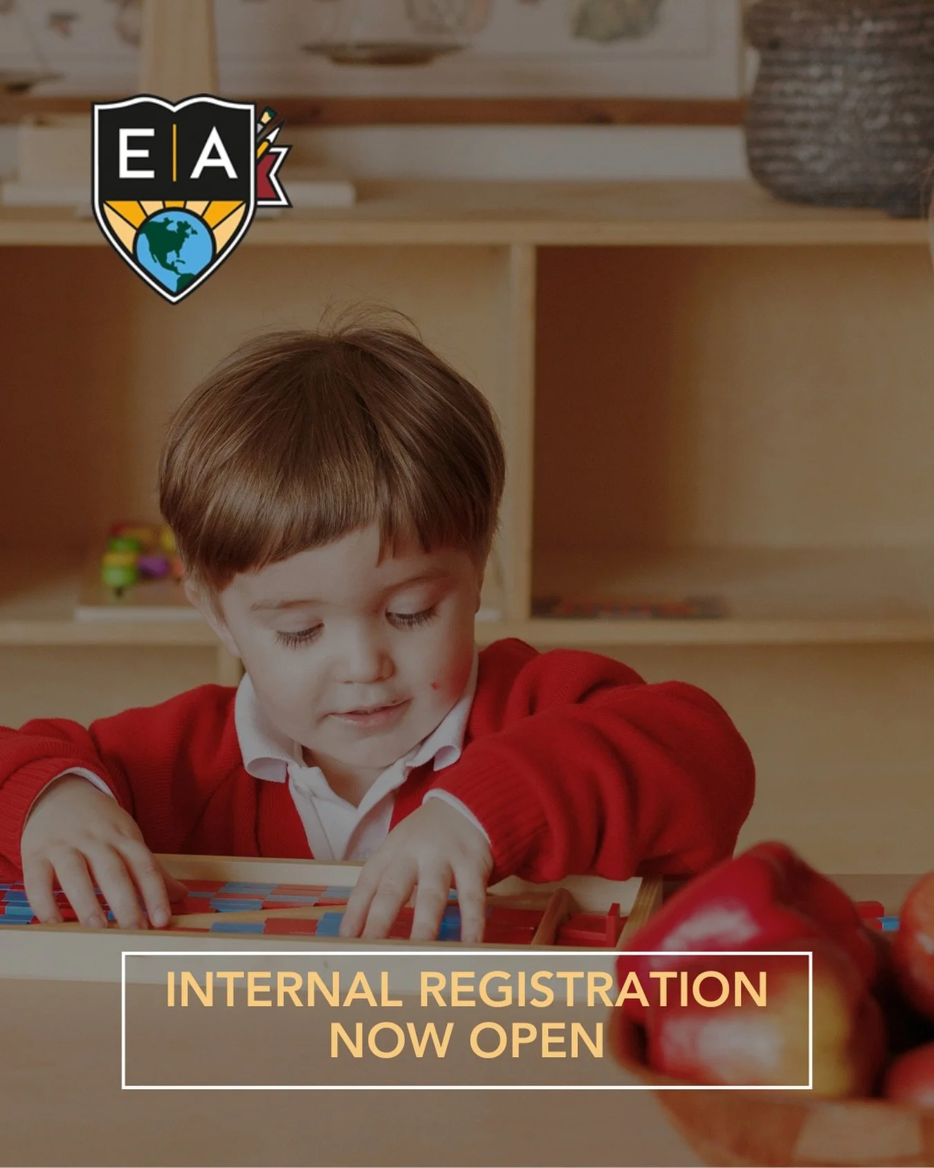 2026-27 Internal Registration Now Open🍎✏️ 

Includes returning children and/or siblings⭐️ 

*link in bio