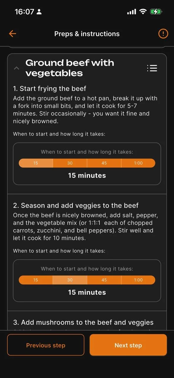 Each prep you need divide to process 