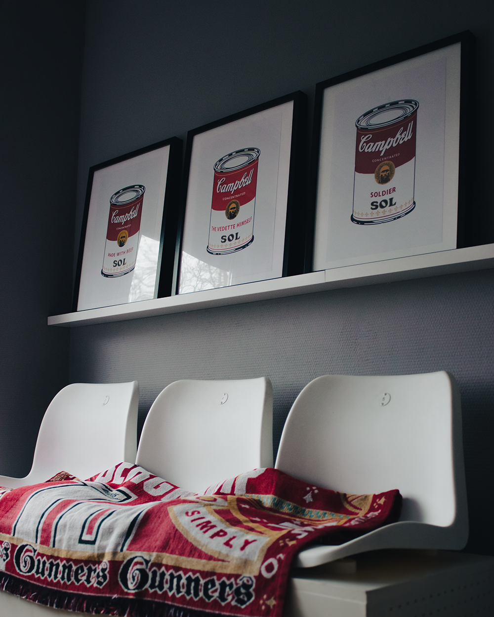 Sol Campbell soup can prints