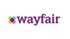 Wayfair logo with purple text and multicolored icon