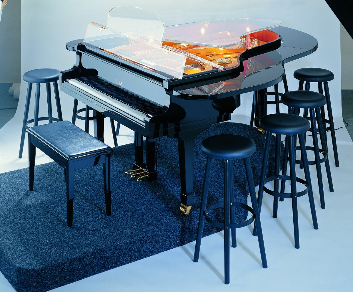 Unique piano that is also a bar, called Pianobar. Made by PETROF and available for special order in the DMV