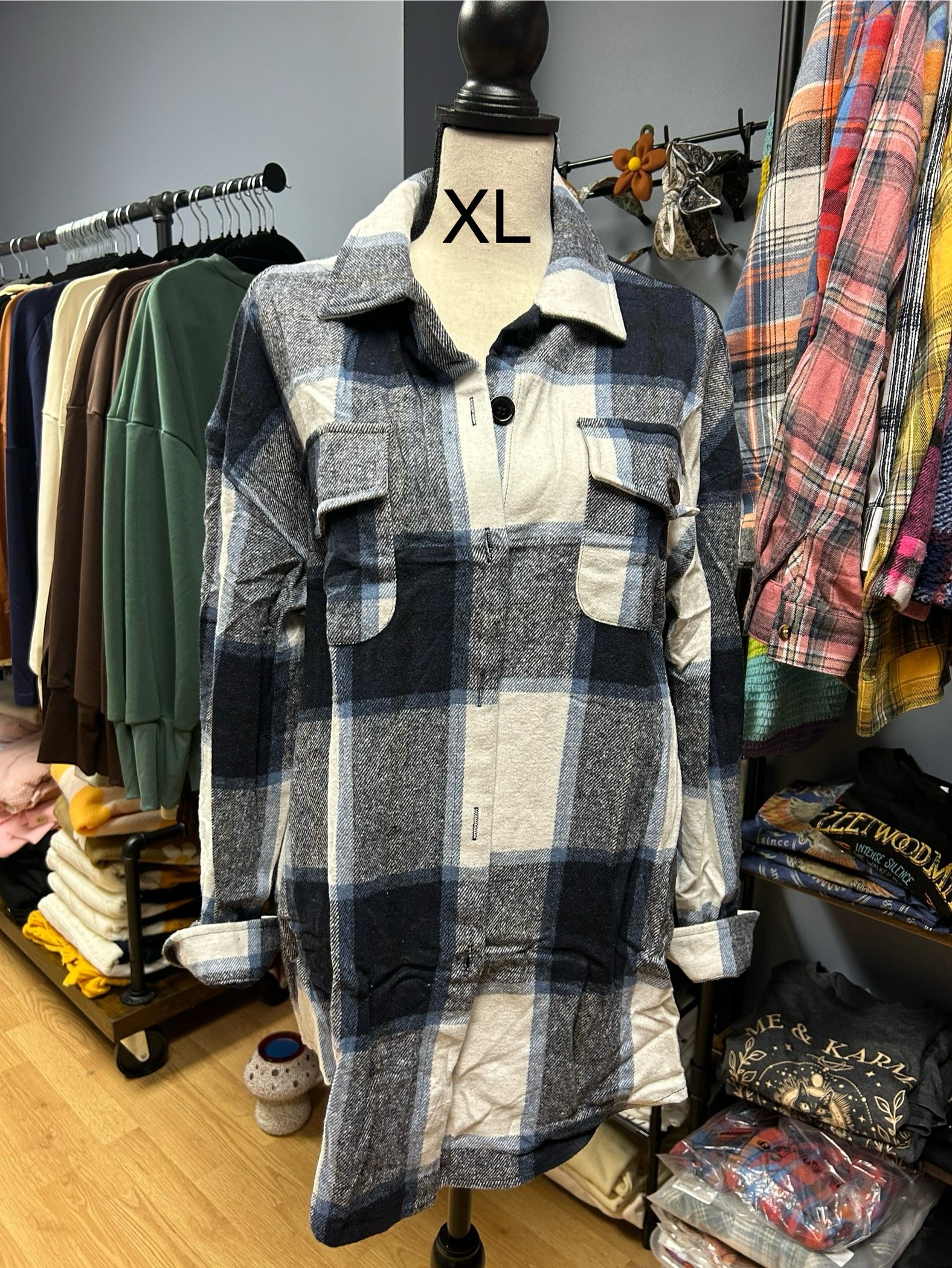 Black and blue flannel