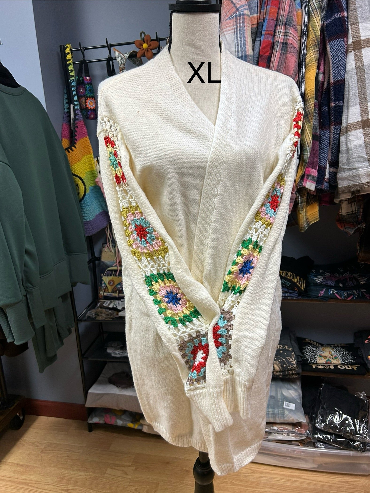 Long Granny Square Cardigan