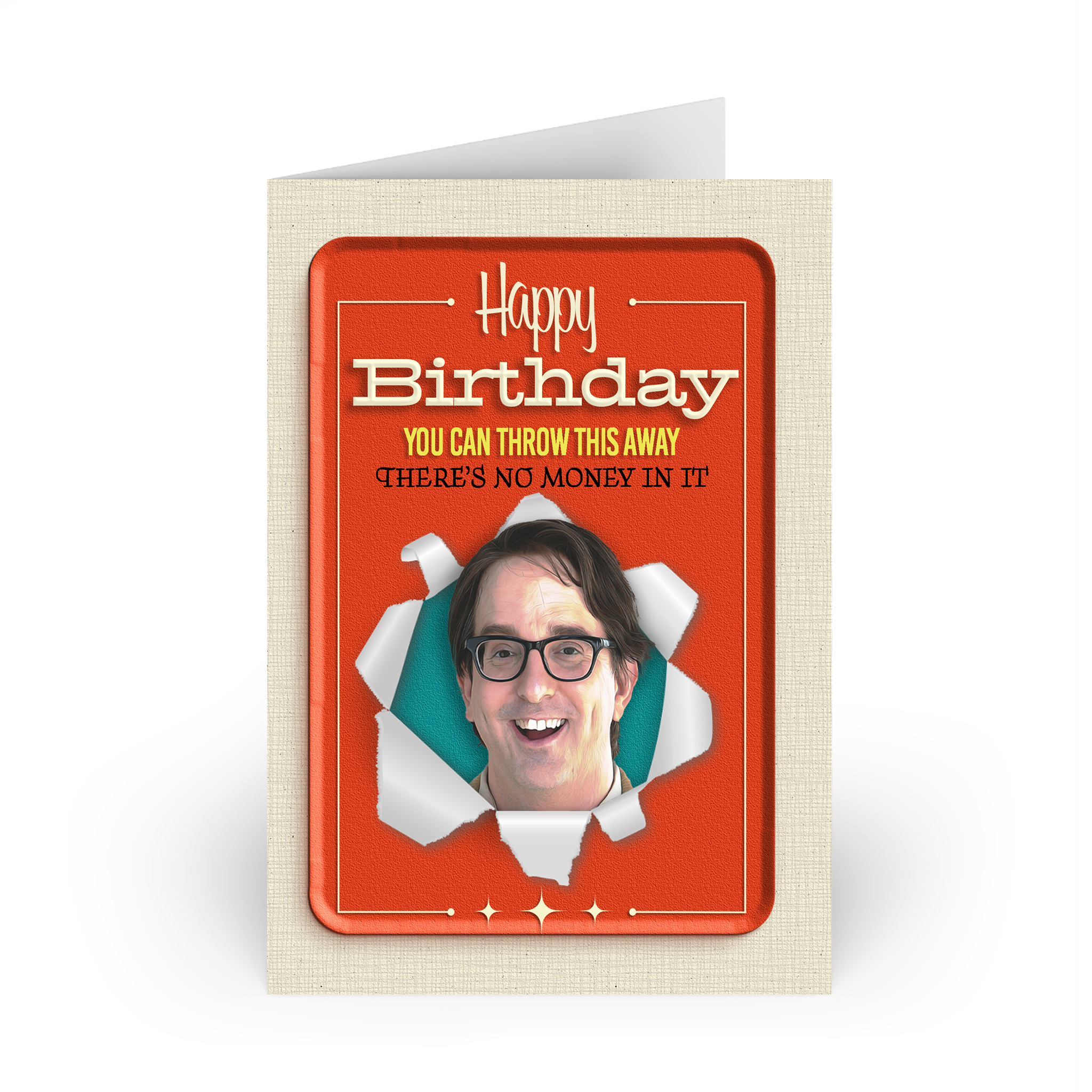 Funny Birthday Card – “Happy Birthday. You Can Throw This Away, There’s No Money in It” – Blank Inside, SmartAss Greeting Card