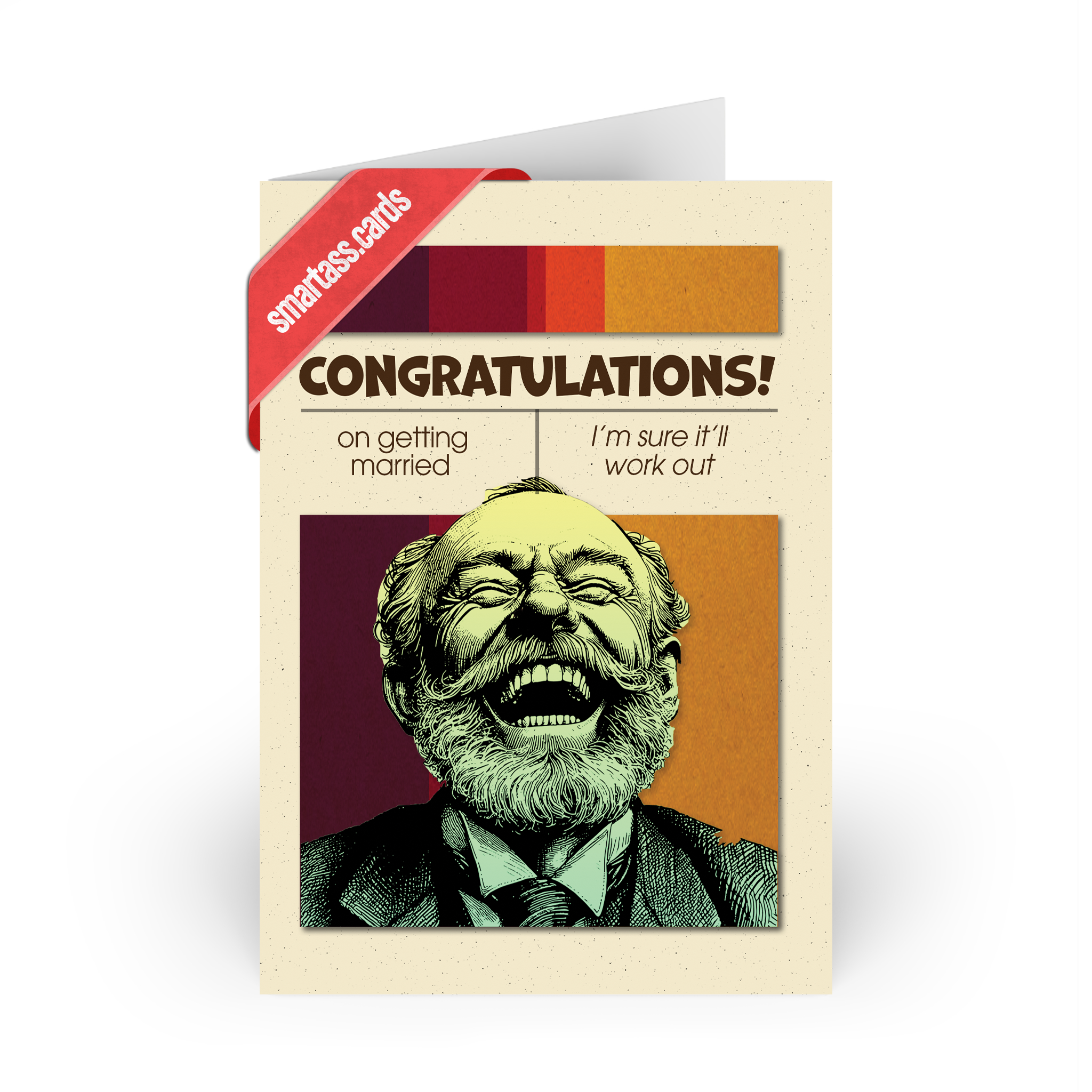 Funny Wedding Card – “Congratulations on Getting Married. I’m Sure It’ll Work Out” – Blank Inside, SmartAss Greeting Card