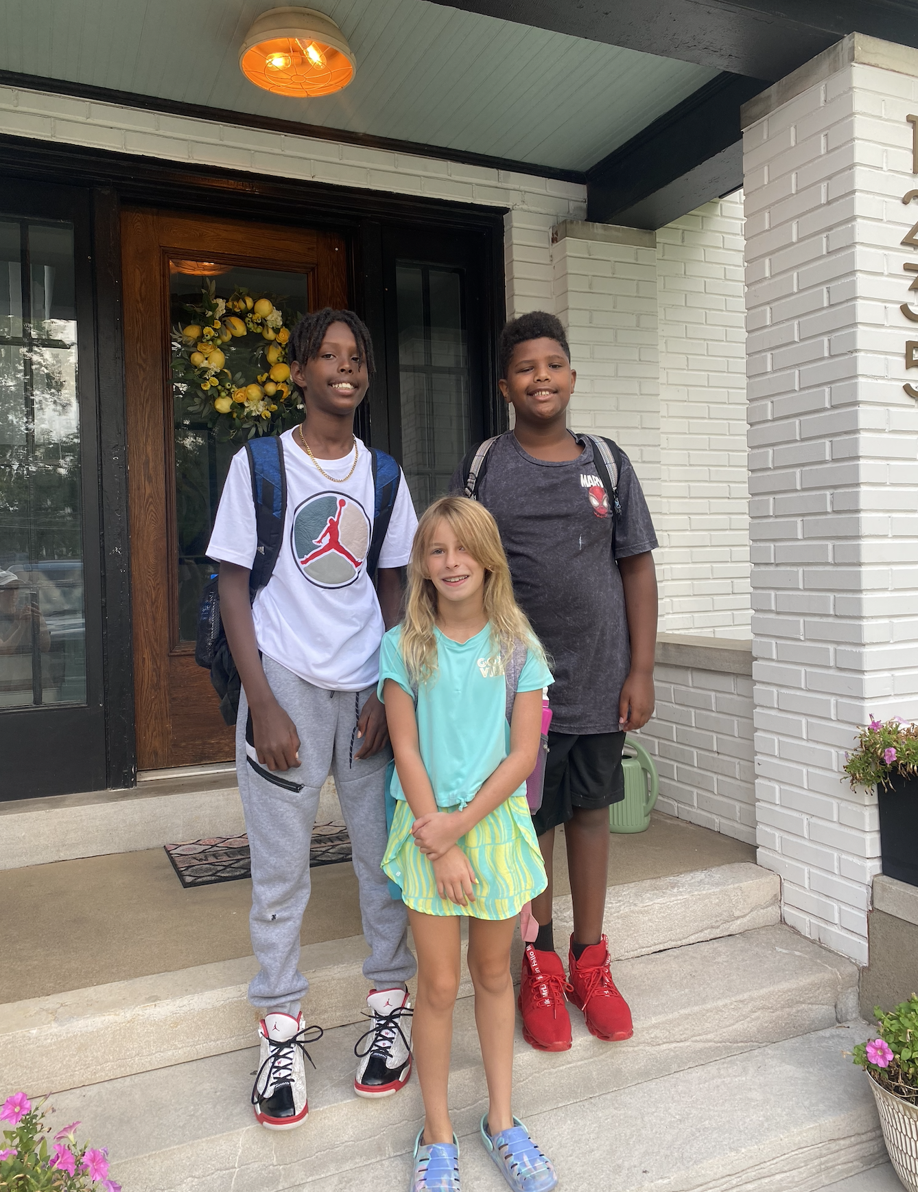 First Day of School - Afira & Tinsae, 7th grade and Samara, 4th grade