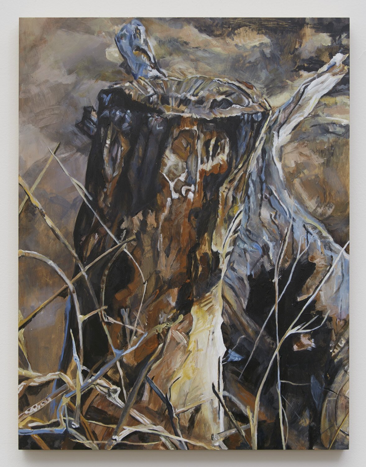  Burnt stump #2   Acrylic on plywood 24" x 12”, 2019 