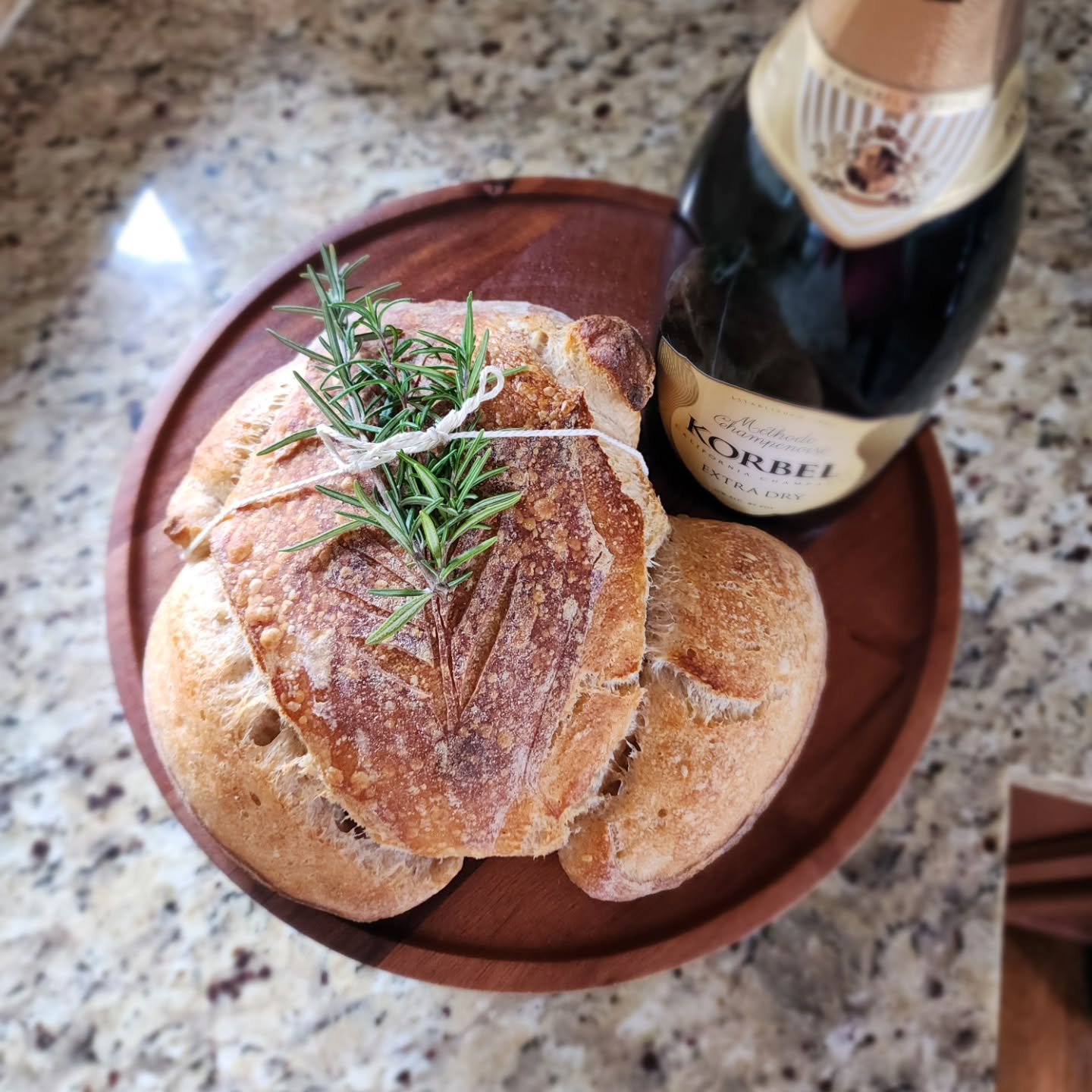 &quot;Bridget, can you bring champagne &amp; bread to Thanksgiving?&quot;

Say less 😉

Have a Happy Thanksgiving, my friends! 🧡

I am bringing some sourdough focaccia &amp; a cranberry orange zest sourdough loaf to tomorrow's dinner 🍊

Friendly re