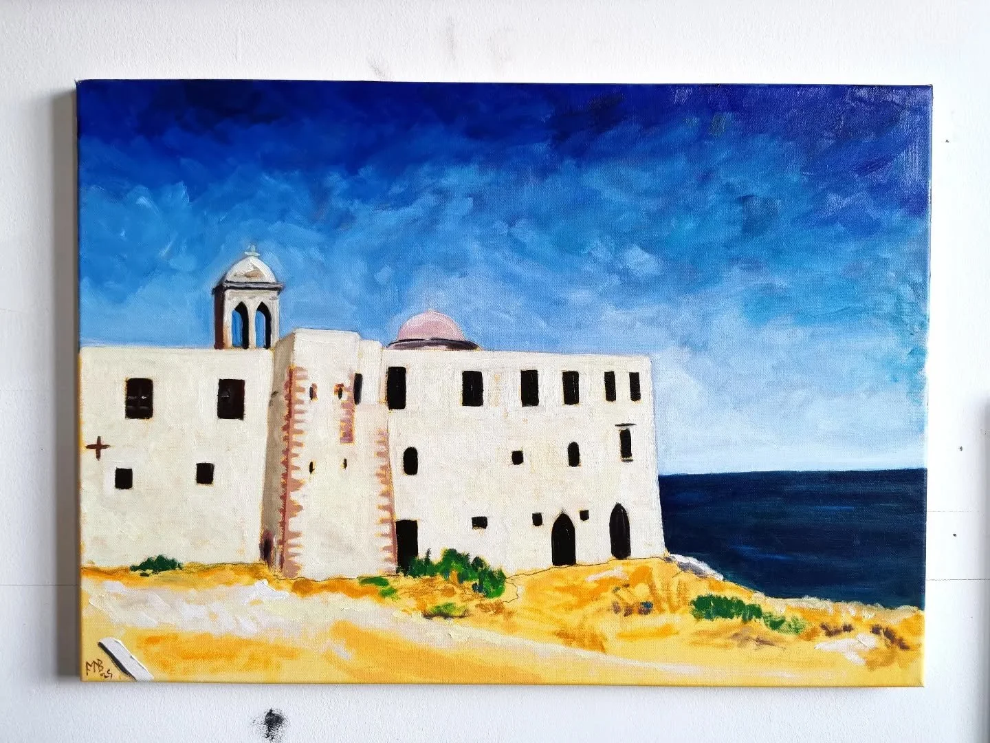 Outside the Walls of The Mother of God Odigitria Gonia Monastery, Kolymvari Crete - oil on canvas 59.5cm x 42cm 

#oilpainting #landscapepainting #crete #byzantine #byzantineart