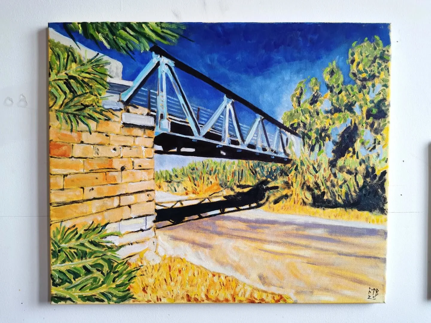Tavronitis Bridge, Crete (A Brief Span of Consciousness) - oil on canvas 61cm x 51cm 
#oilpainting #crete #ww2 #comtemporaryart