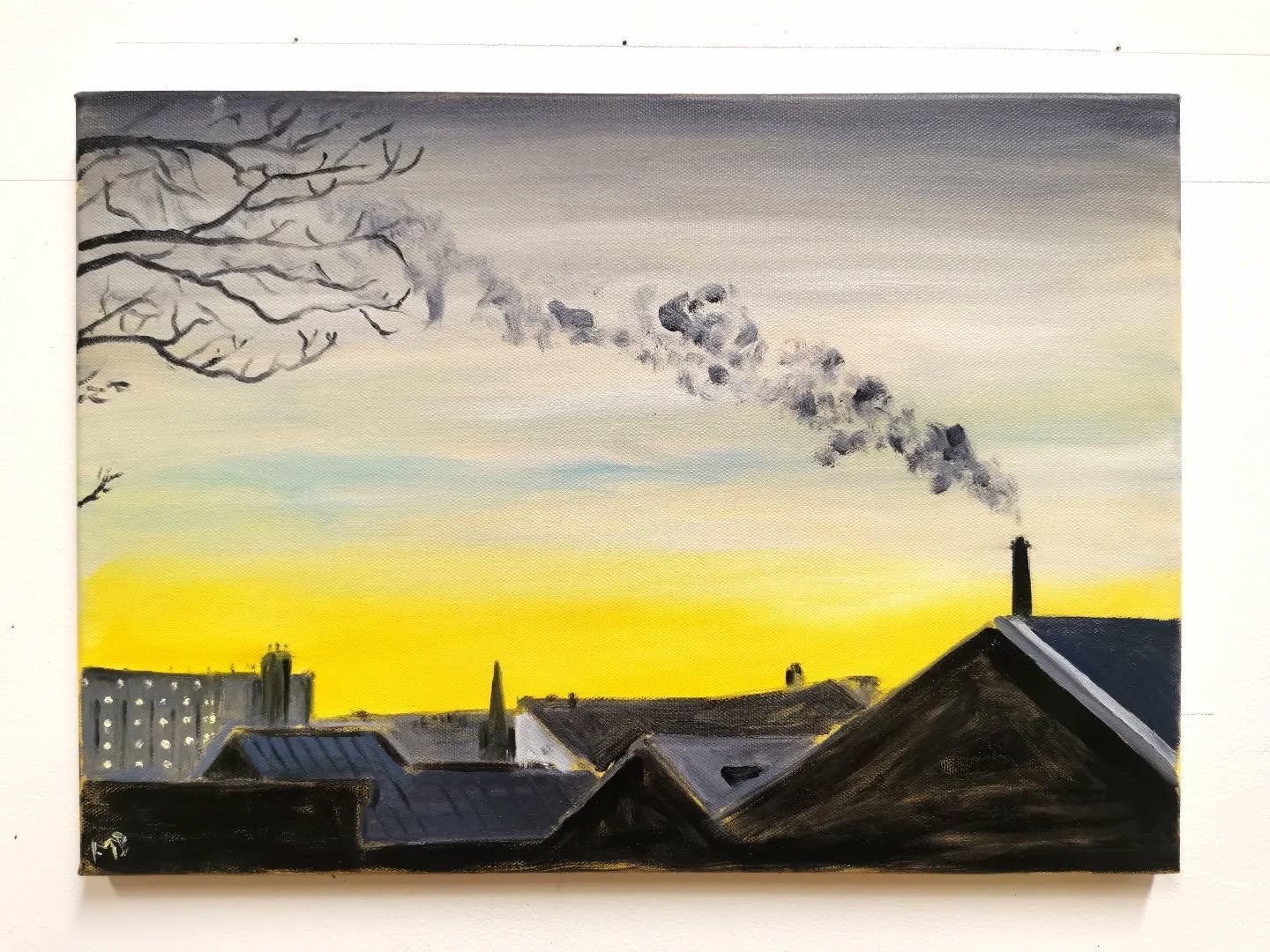 Towards Town at Dusk - Oil on canvas 42cm x 30cm 

#sheffieldart #sheffield #oilpainting #industrialarchitecture