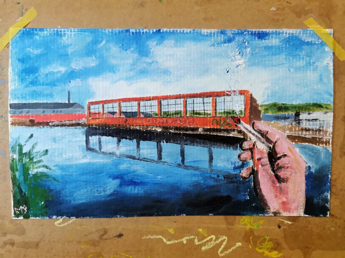 Three Cigarettes in Attercliffe (Around the former Spartan Works) - mixed media on card 42cm x 24.5cm. I'm selling these at a super Xmas rate of &pound;175+postage each. They would SURELY make a sublime present for any weirdo in your life with an int