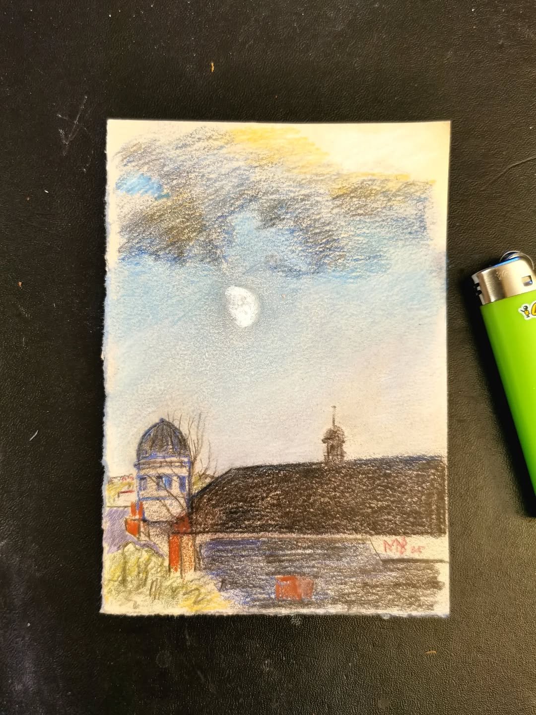 Small Moon in a Winter Sky - (Bic lighter sold separately) 

#sheffieldart #northernart #lunar #moon