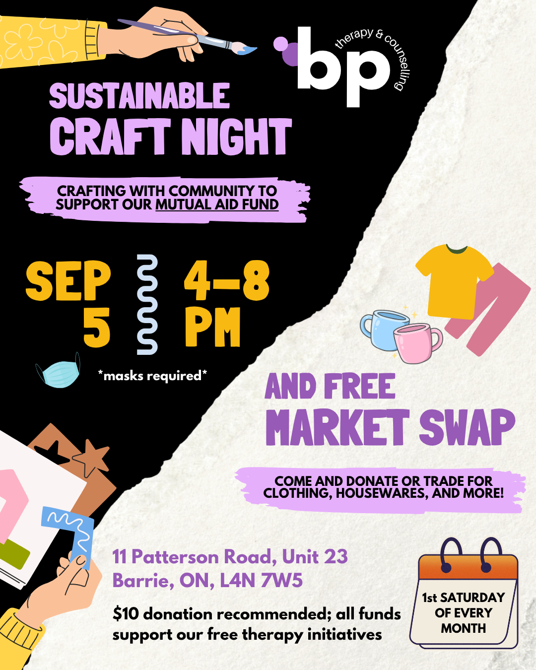 free market swap and craft night in Barrie, ON