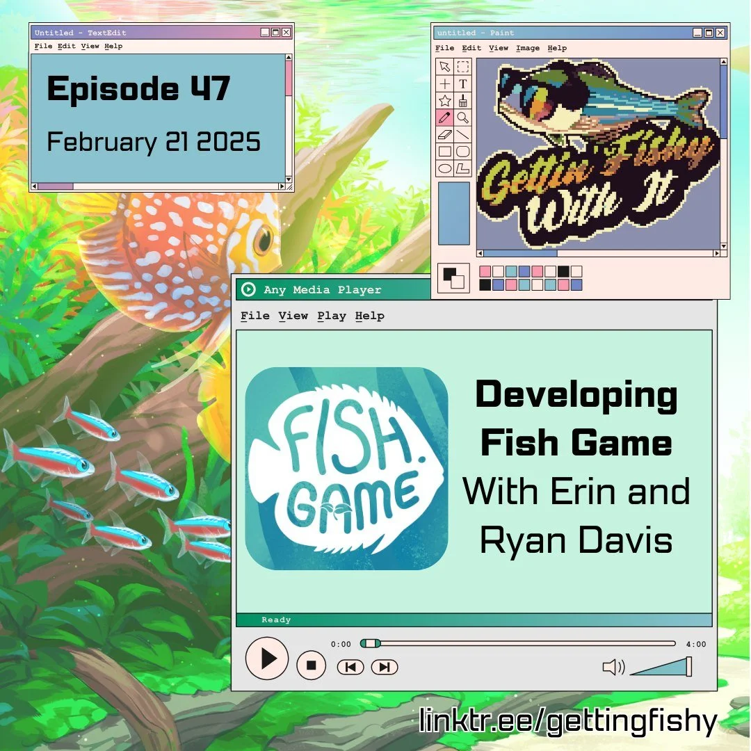 New episode alert! 📣🎮 This week we are joined by Erin and Ryan Davis, two of the developers of Fish Game! We're huge fans of this game, and it was such a great opportunity to learn more about how such an in-depth, accurate game comes to be! Check o