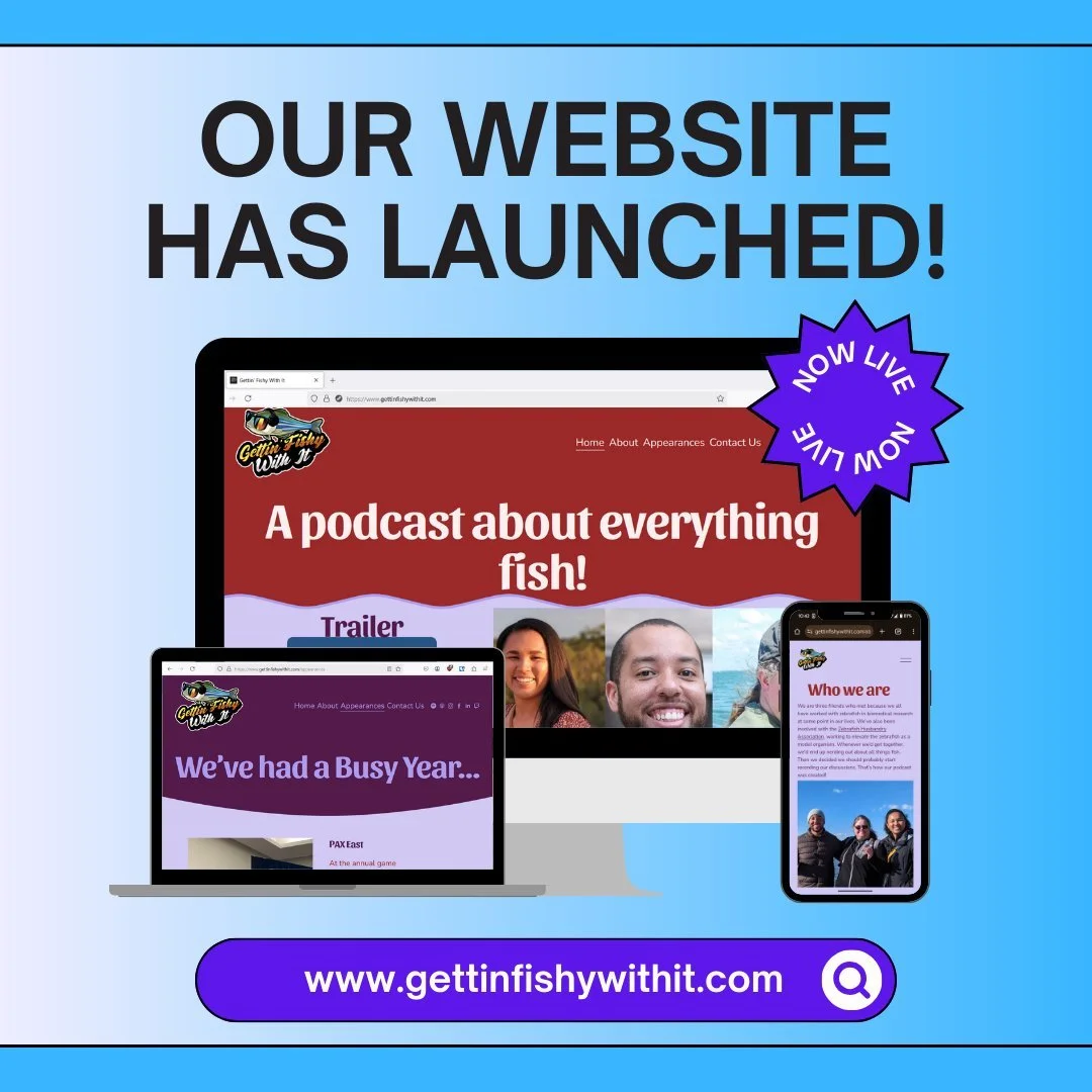 Our new website is live! Josh has been flexing his webmaster muscles and made us a really cool site! Be sure to check it out and share with your friends and colleagues who really need to listen to a fishy podcast! Link in bio for our IG friends. :)