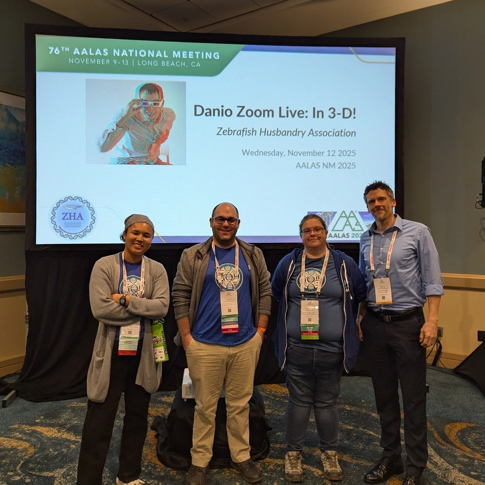 This week, Amber and Christine attended #AALAS2025, the American Association for Laboratory Animal Science National Meeting. We were there supporting @zebrafishhusbandry, both taking part in multiple seminars and panels, as well as volunteering at th