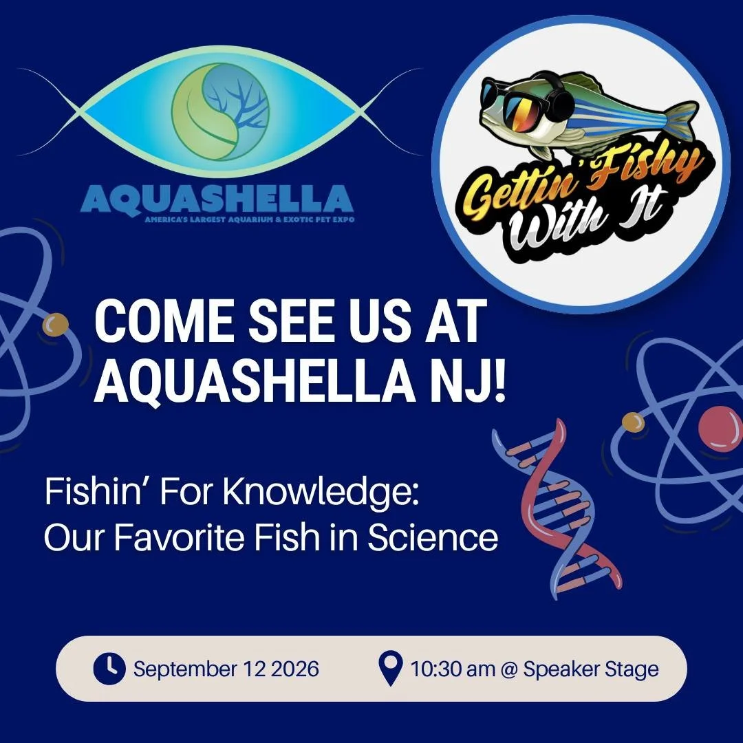 We're speaking at @aquashella NJ! 

📍 New Jersey Convention and Exposition Center
⏰ Saturday September 12 2026 10:30am
🎙️ Fishin' For Knowledge: Our Favorite Fish In Science

Join us to learn about how some of our favorite aquarium fishes are also 