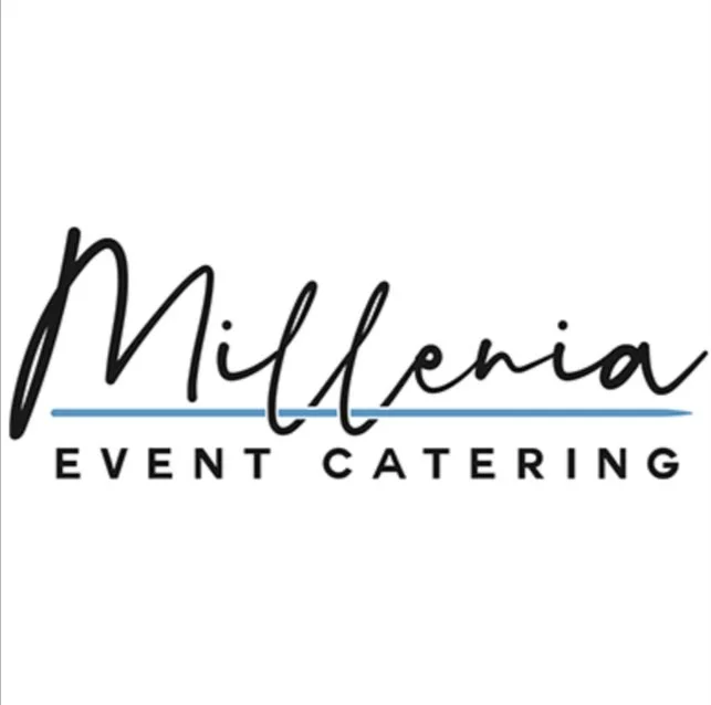 Logo for Millenia Event Catering with the company name in stylish black script and block letters.
