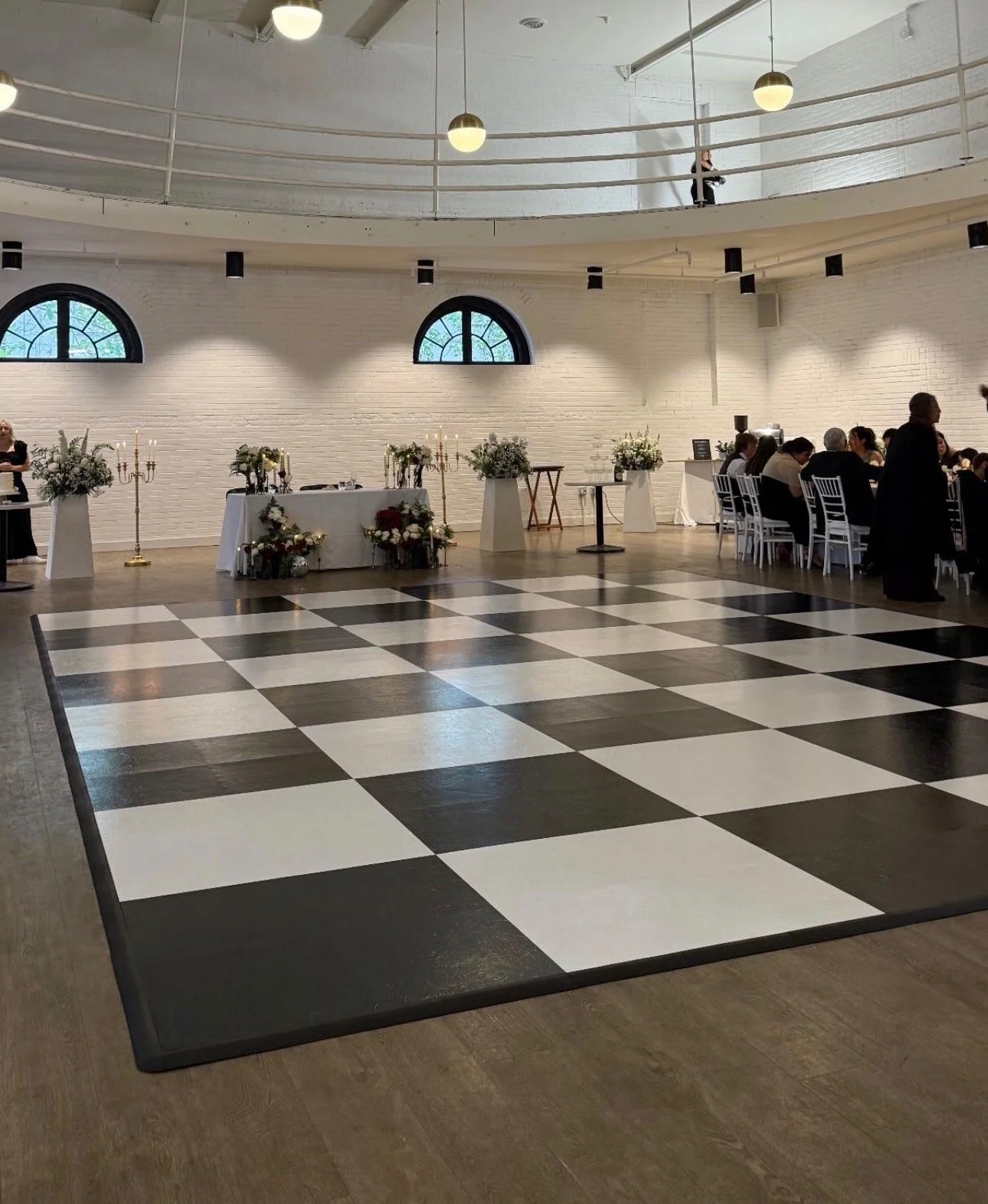 White and Black Checkered Specialty Dance Floor