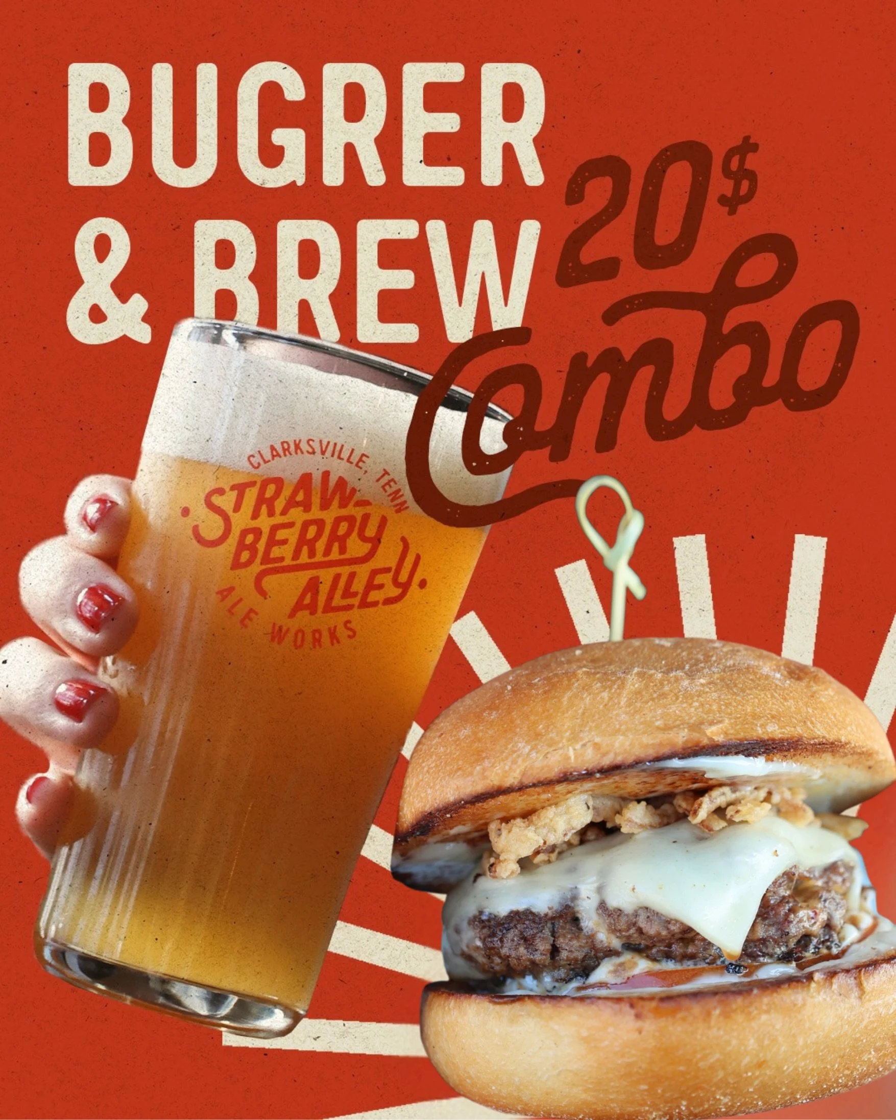 What do you mean you&rsquo;re skipping the burger-and-brew combo? 🍔🍺

For just $20, get a house brew pint of your choice and any burger with a side.
Good food. Cold beer. $20. Enough said.

Head to our website to browse and get your pairings ready 