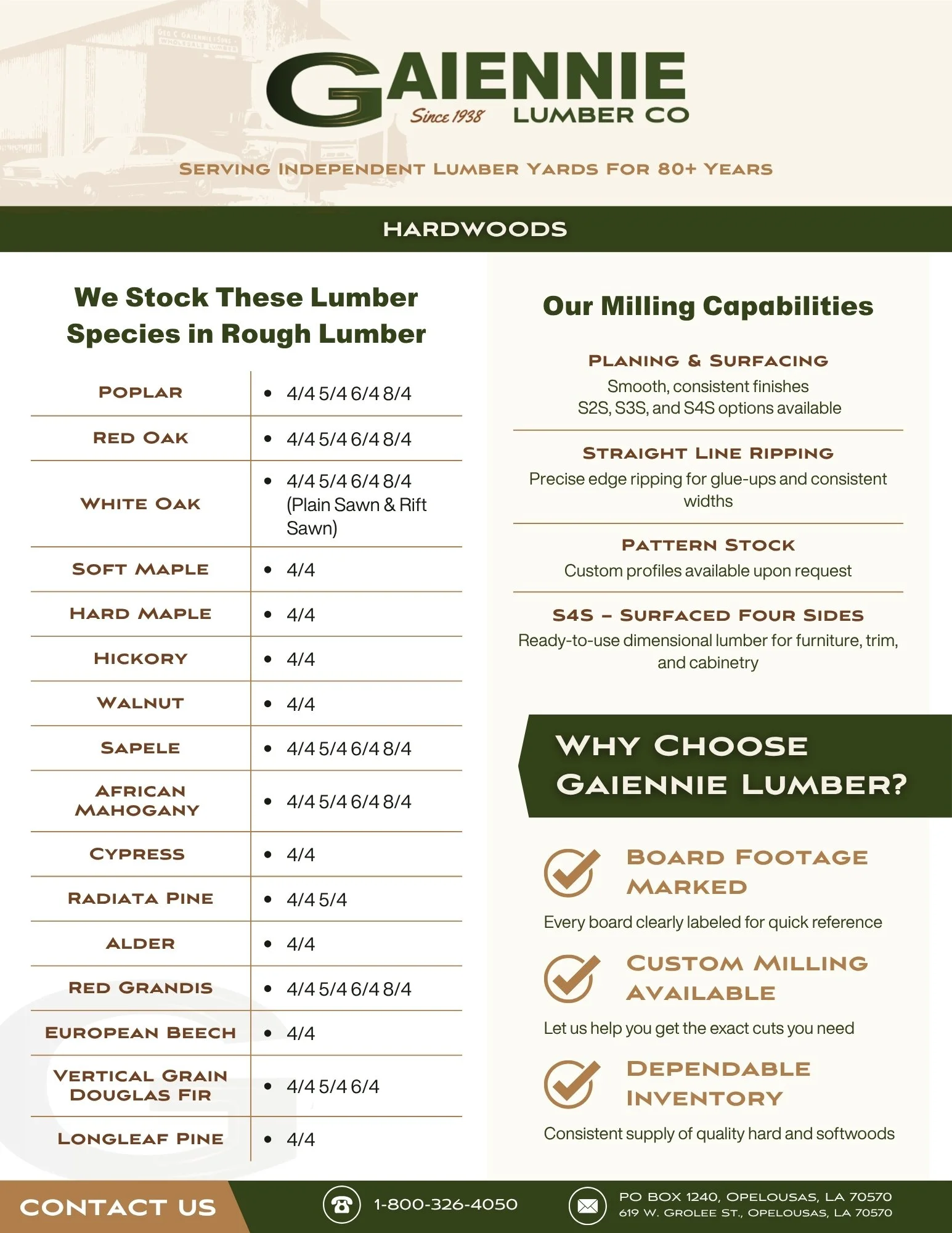 Hardwood & Plywood Lumber — Gaiennie Lumber Company