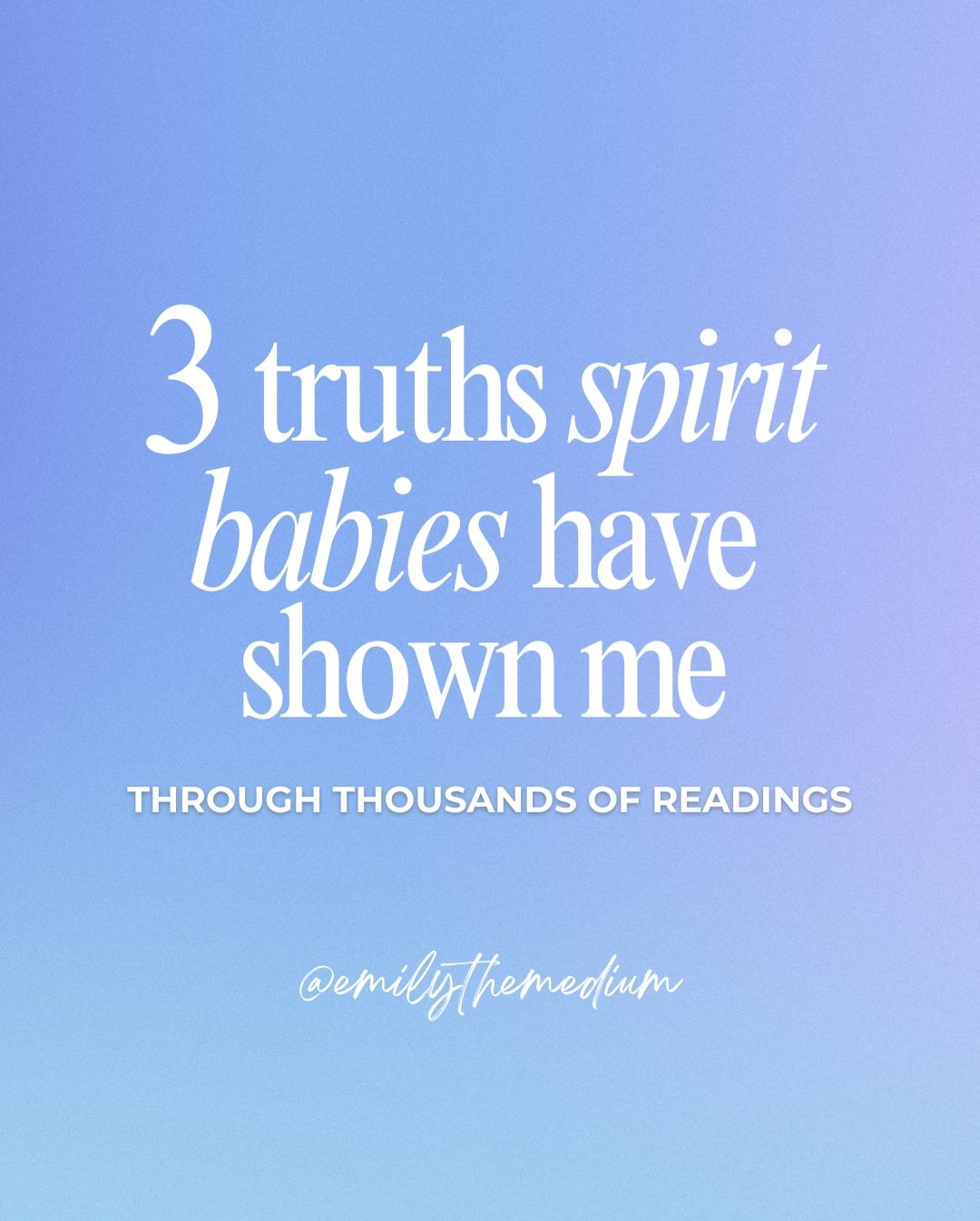 3 Truths Spirit Babies Have Shown Me Through Thousands of Readings💫

I&rsquo;ve been offering readings for over a decade, and after so many years of communicating with Spirit Babies, I have recognized many patterns.

If you&rsquo;re eager to learn m