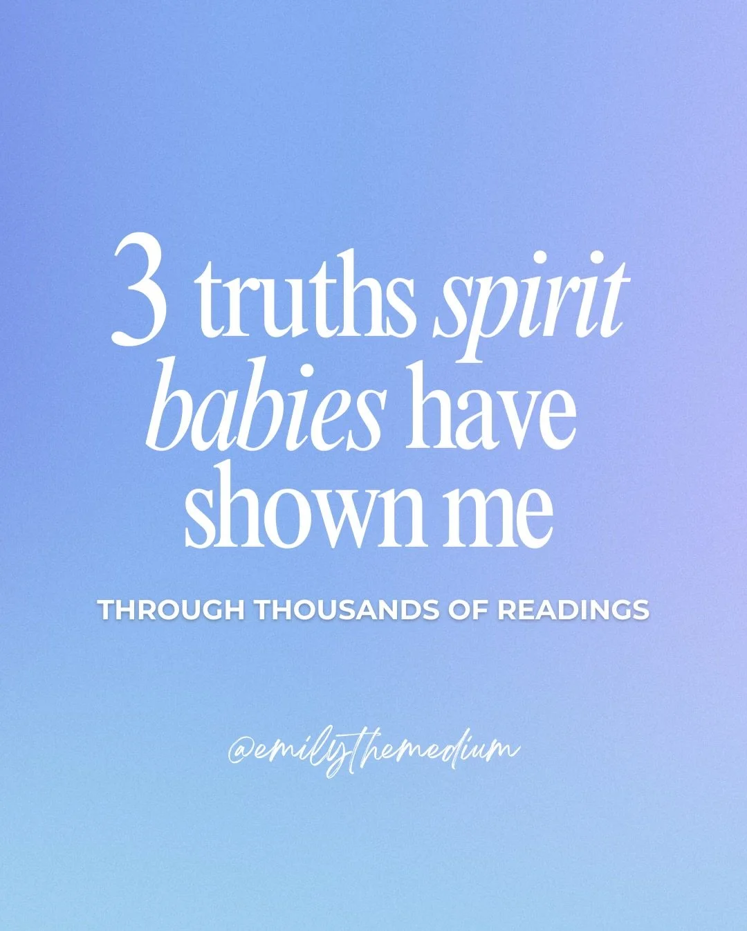 3 Truths Spirit Babies Have Shown Me Through Thousands of Readings💫

I&rsquo;ve been offering readings for over a decade, and after so many years of communicating with Spirit Babies, I have recognized many patterns.

If you&rsquo;re eager to learn m