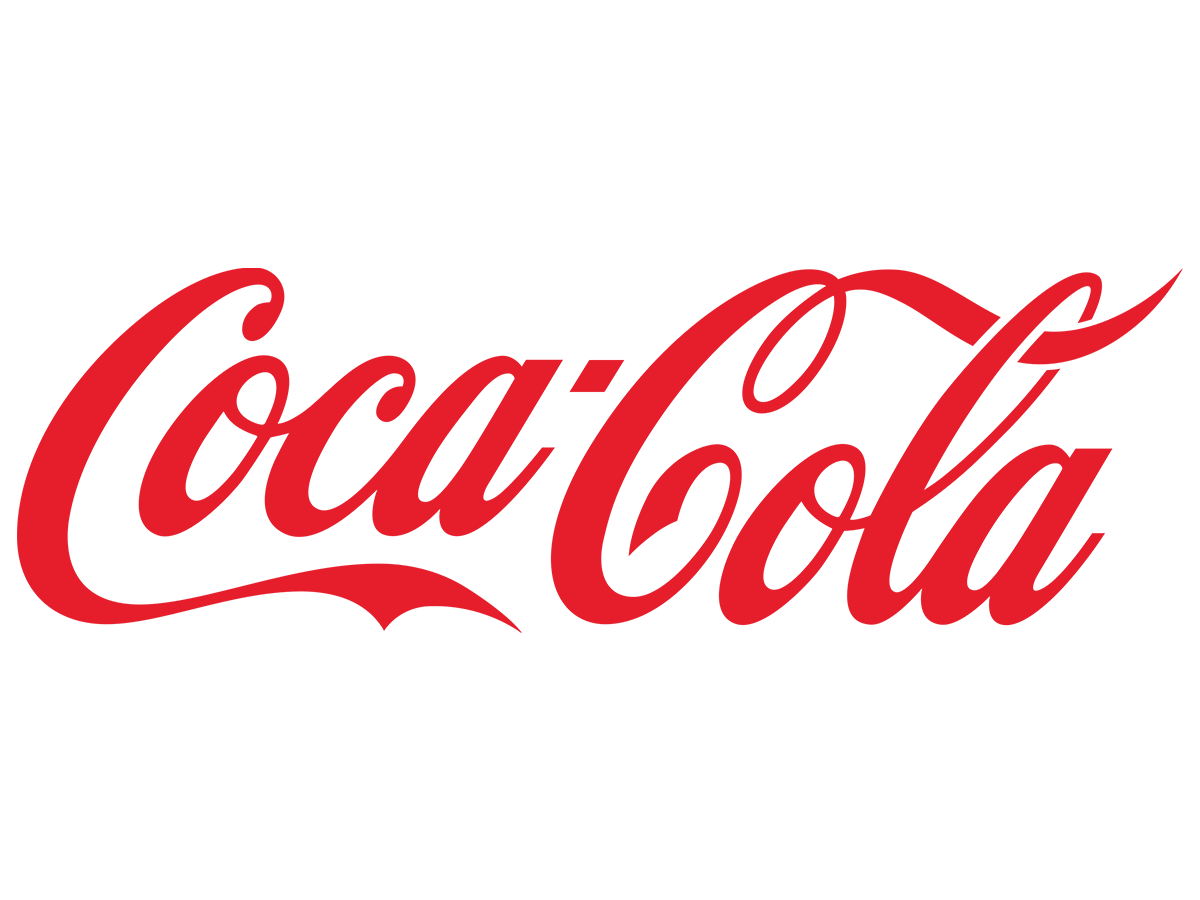 Red Coca-Cola logo on a black background.