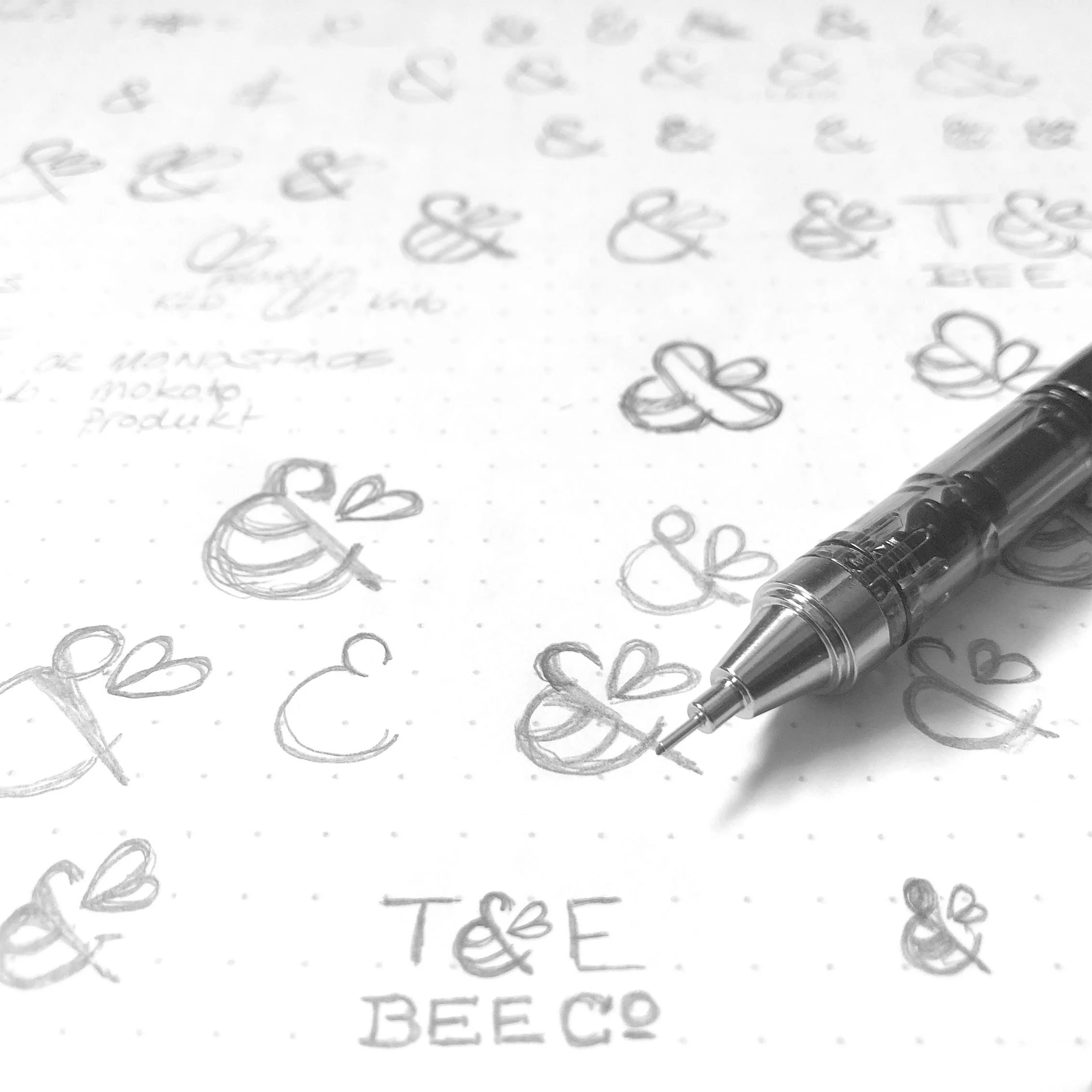 logo pencil sketches
