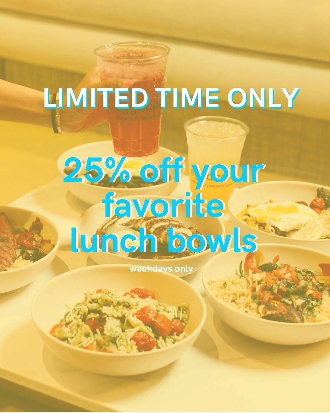 Weekday lunch plans? Solved.
All bowls are 25% off, and yes&hellip; they&rsquo;re as good as everyone says.
Pull up tomorrow.